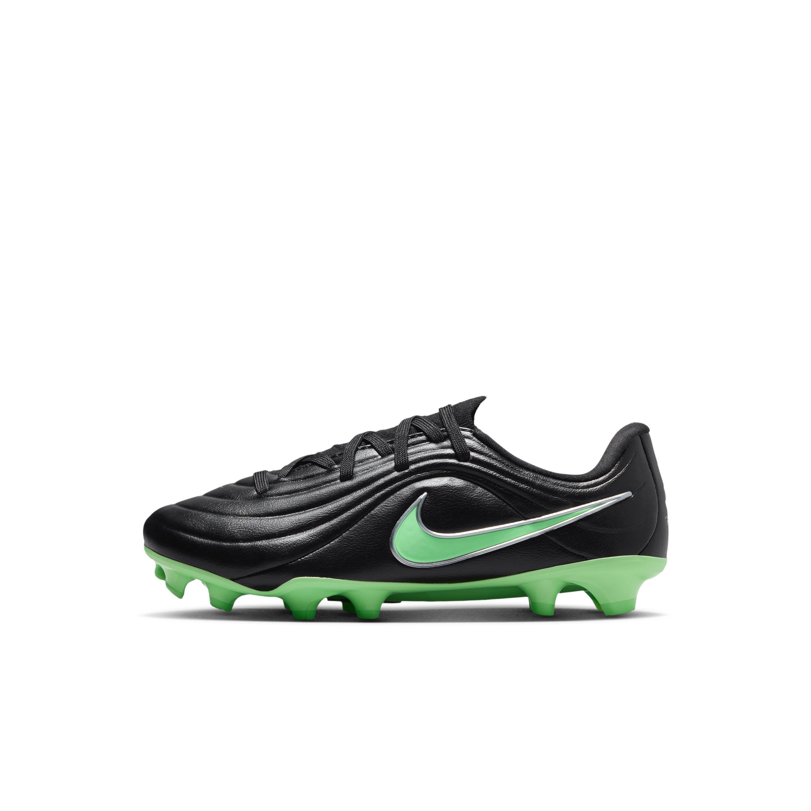 Nike Tiempo Maestro Academy MG Preschool Kids' "Black/Black/Illusion Green" Soccer Cleat