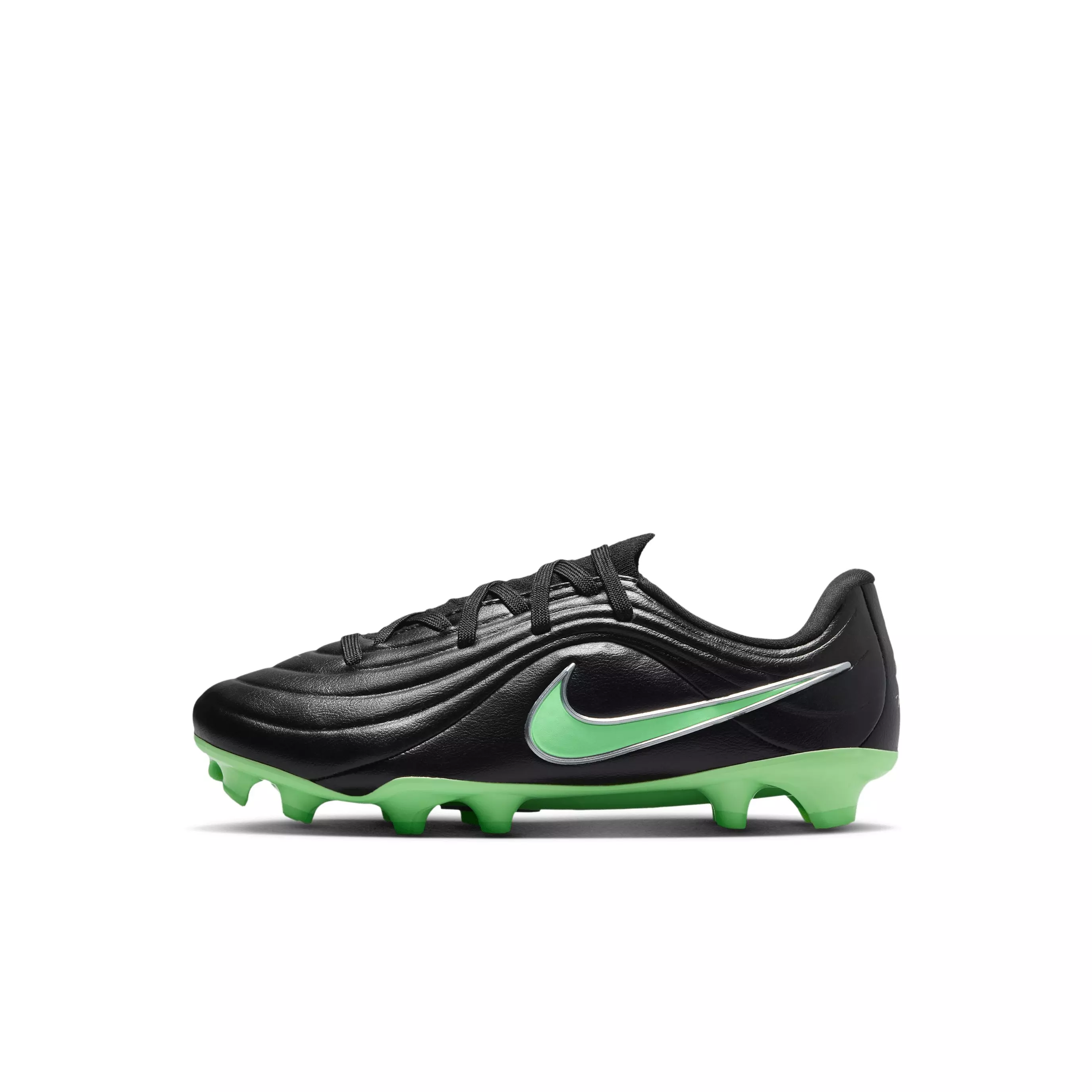 Nike Tiempo Maestro Academy MG "Black/Black/Illusion Green" Preschool Kids' Soccer Cleat - BLACK/BLACK/GREEN