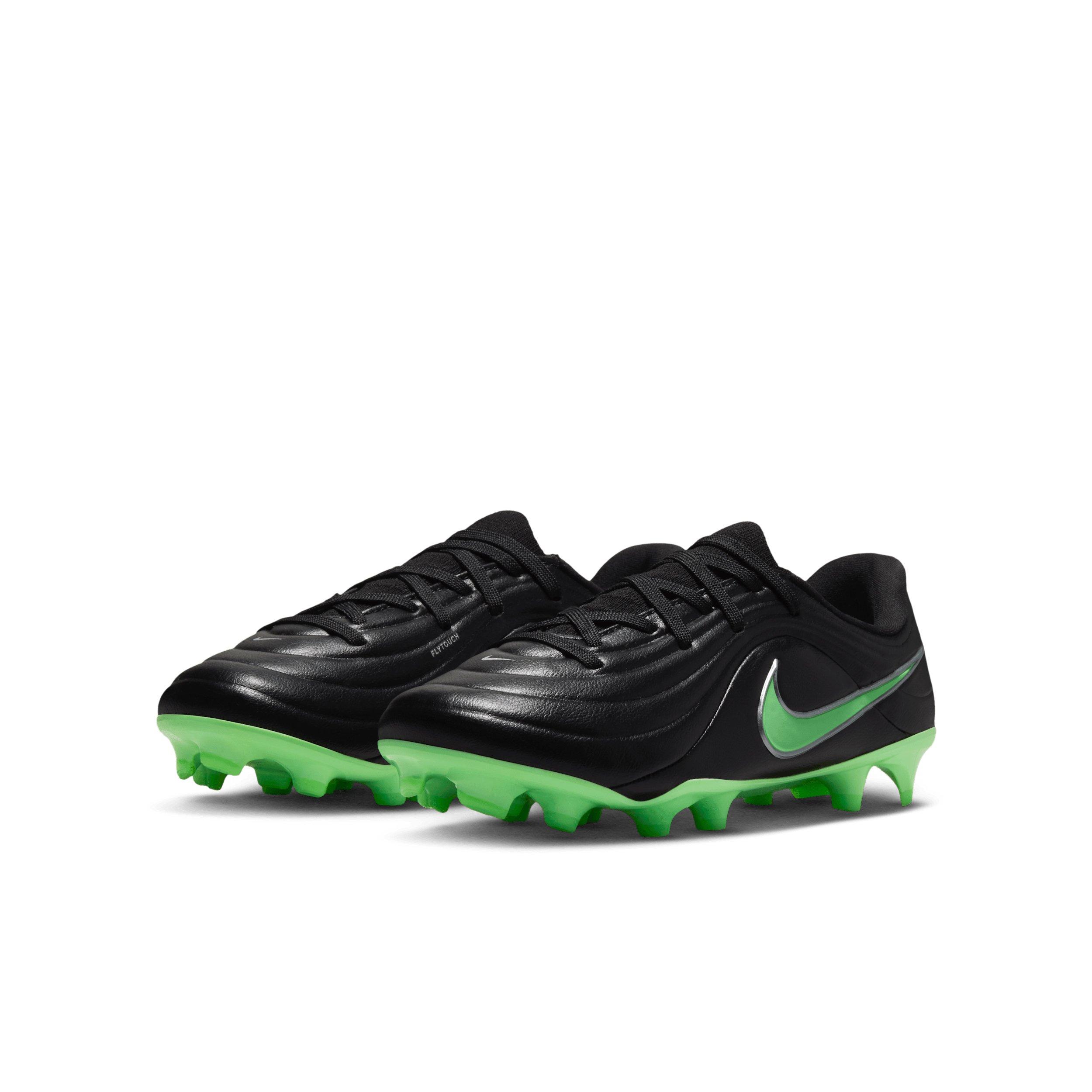 Nike Tiempo Maestro Academy MG "Black/Black/Illusion Green" Preschool Kids' Soccer Cleat - BLACK/BLACK/GREEN Thumbnail View 3