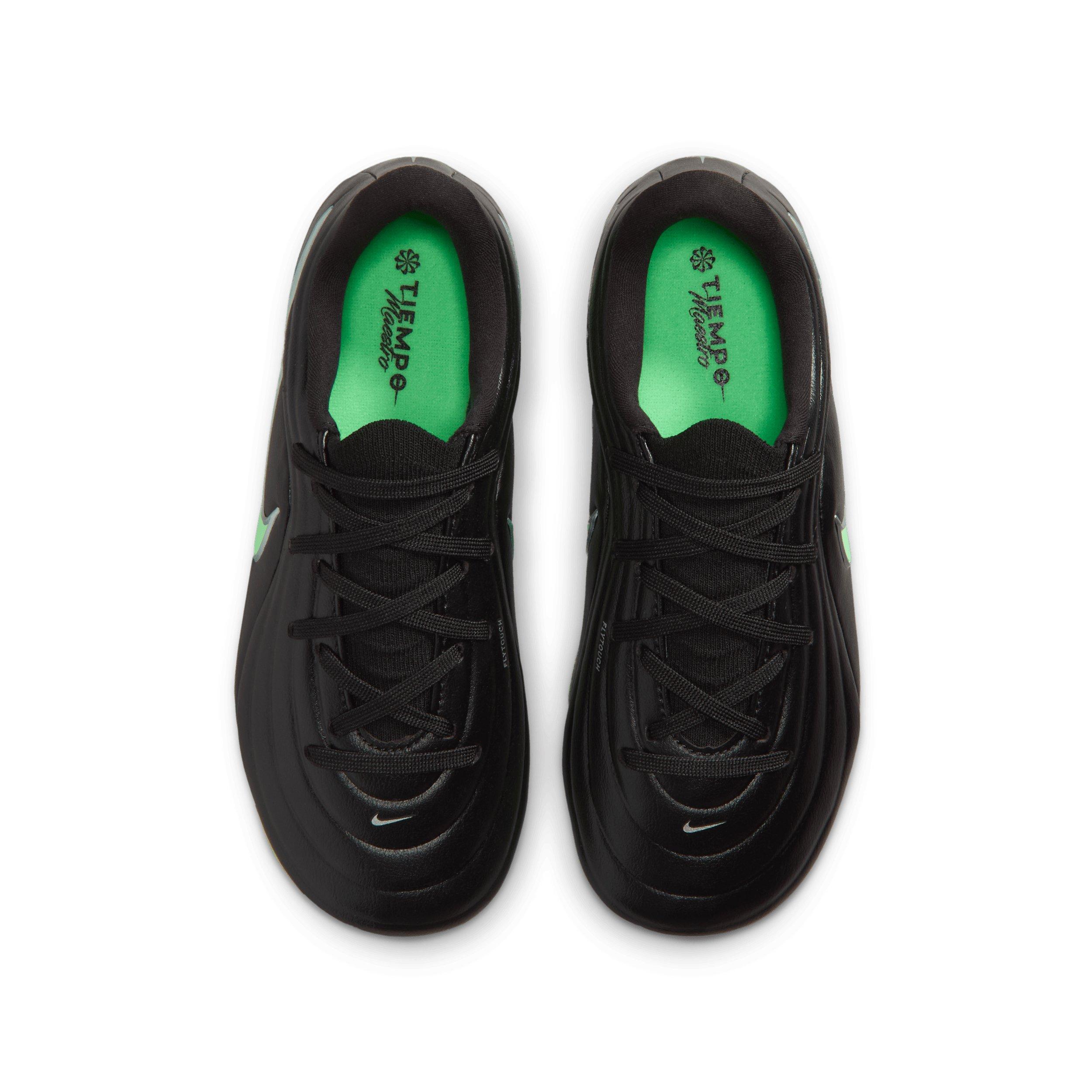 Nike Tiempo Maestro Academy MG "Black/Black/Illusion Green" Preschool Kids' Soccer Cleat - BLACK/BLACK/GREEN Thumbnail View 4