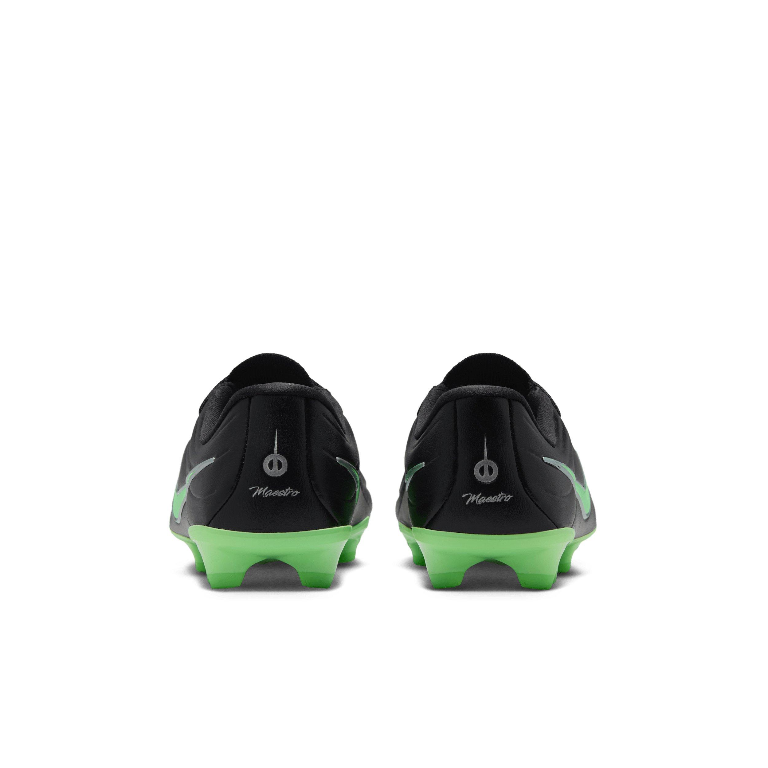 Nike Tiempo Maestro Academy MG "Black/Black/Illusion Green" Preschool Kids' Soccer Cleat - BLACK/BLACK/GREEN Thumbnail View 5