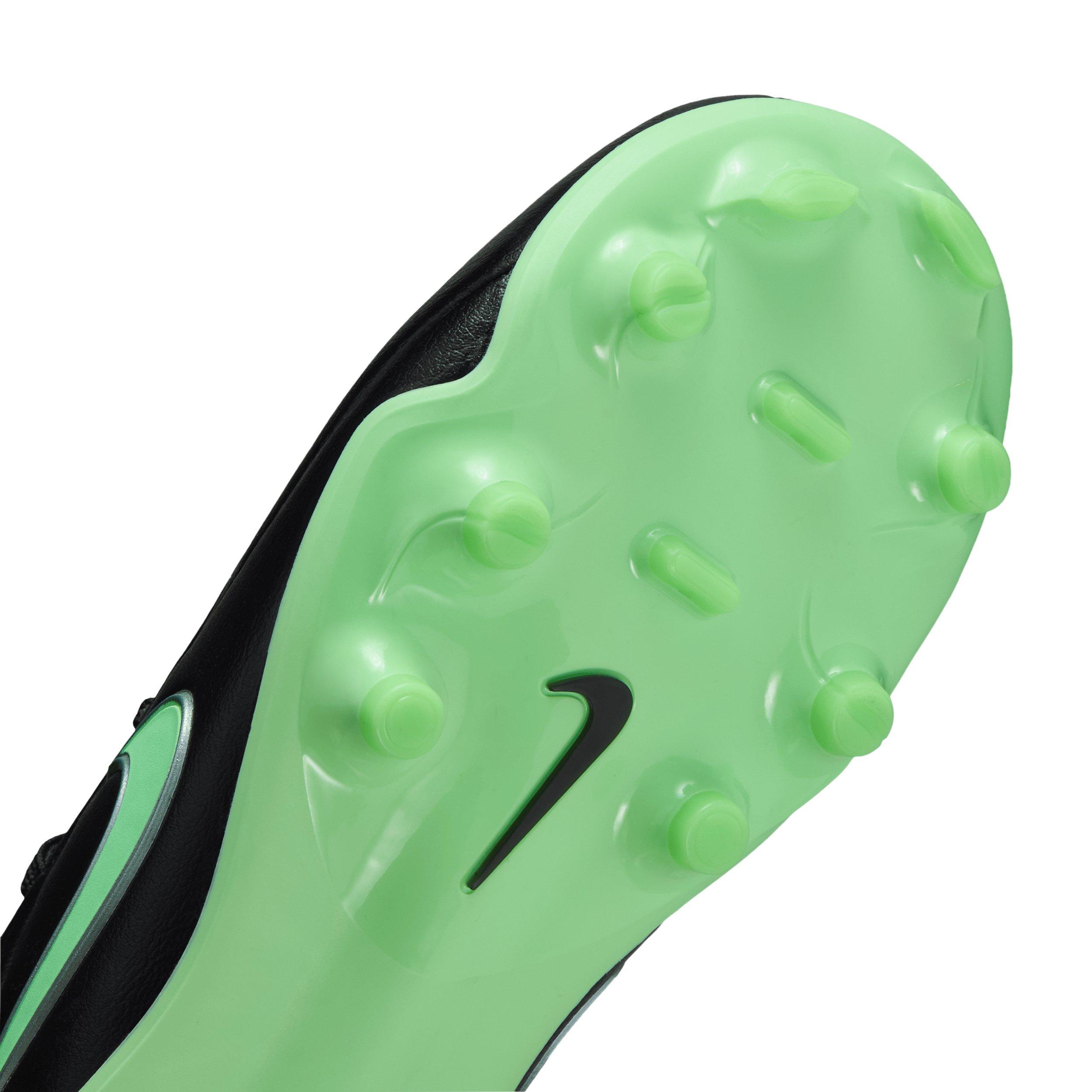 Nike Tiempo Maestro Academy MG "Black/Black/Illusion Green" Preschool Kids' Soccer Cleat - BLACK/BLACK/GREEN Thumbnail View 7