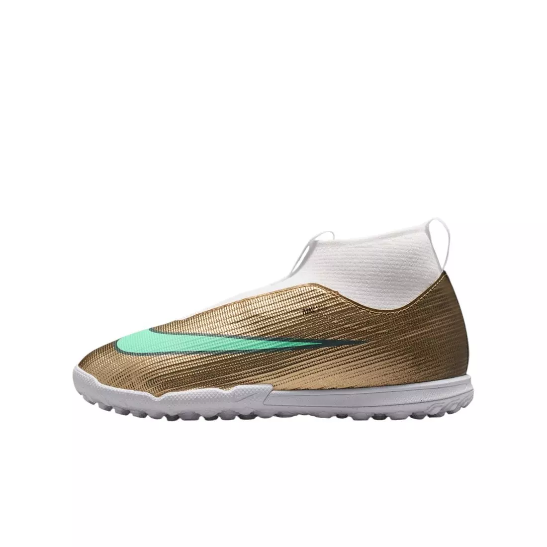 Nike Mercurial Superfly 11 Academy Turf "Metallic Gold/Green Glow" Grade School Kids' Soccer Cleat - GOLD/GREEN