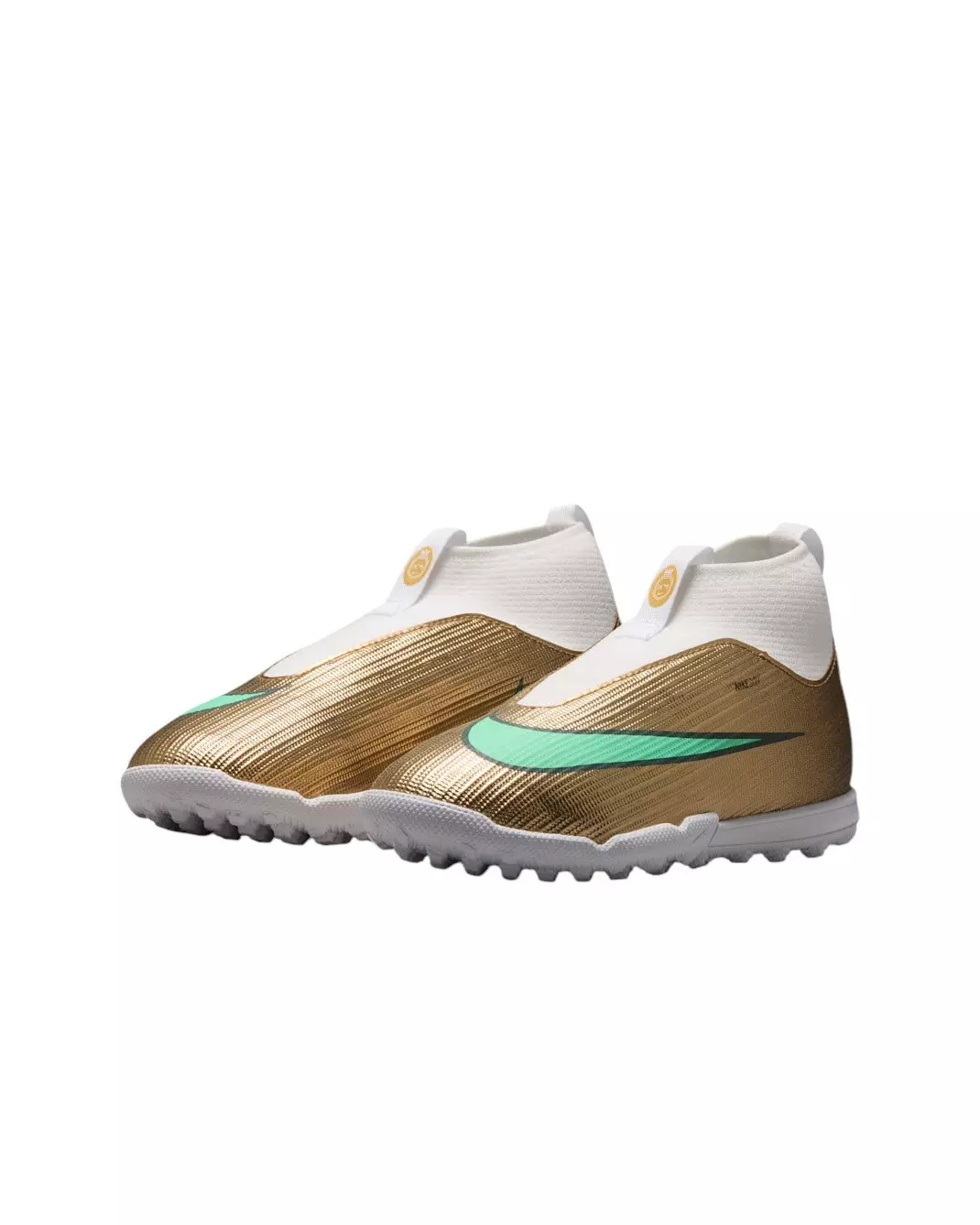 Nike Mercurial Superfly 11 Academy Turf "Metallic Gold/Green Glow" Grade School Kids' Soccer Cleat - GOLD/GREEN