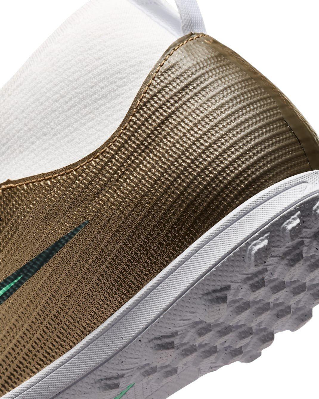 Nike Mercurial Superfly 11 Academy Turf "Metallic Gold/Green Glow" Grade School Kids' Soccer Cleat - GOLD/GREEN