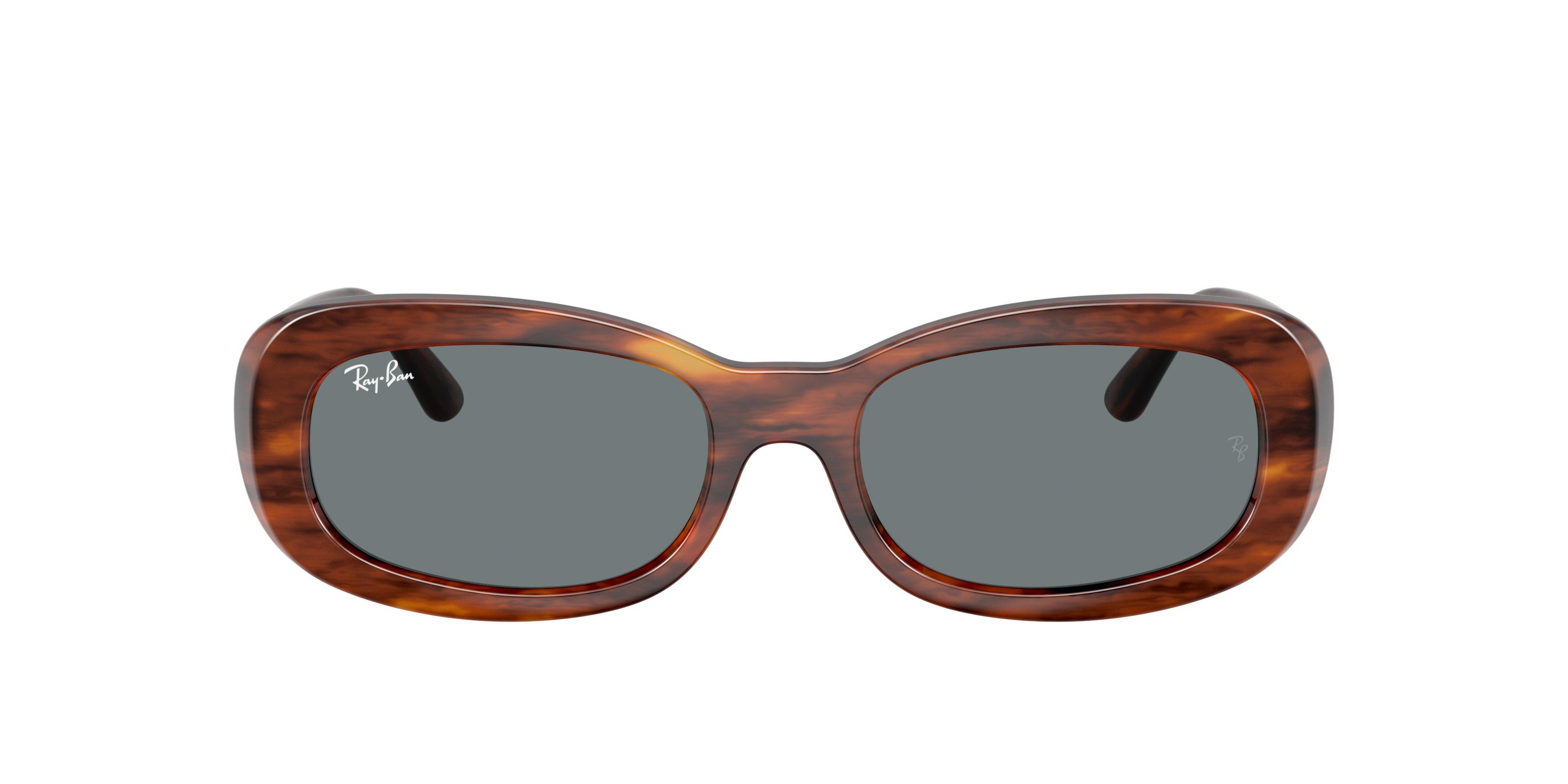Ray-Ban Women's RB2221 Blue Sunglasses &ndash; Striped Havana - BROWN Thumbnail View 2