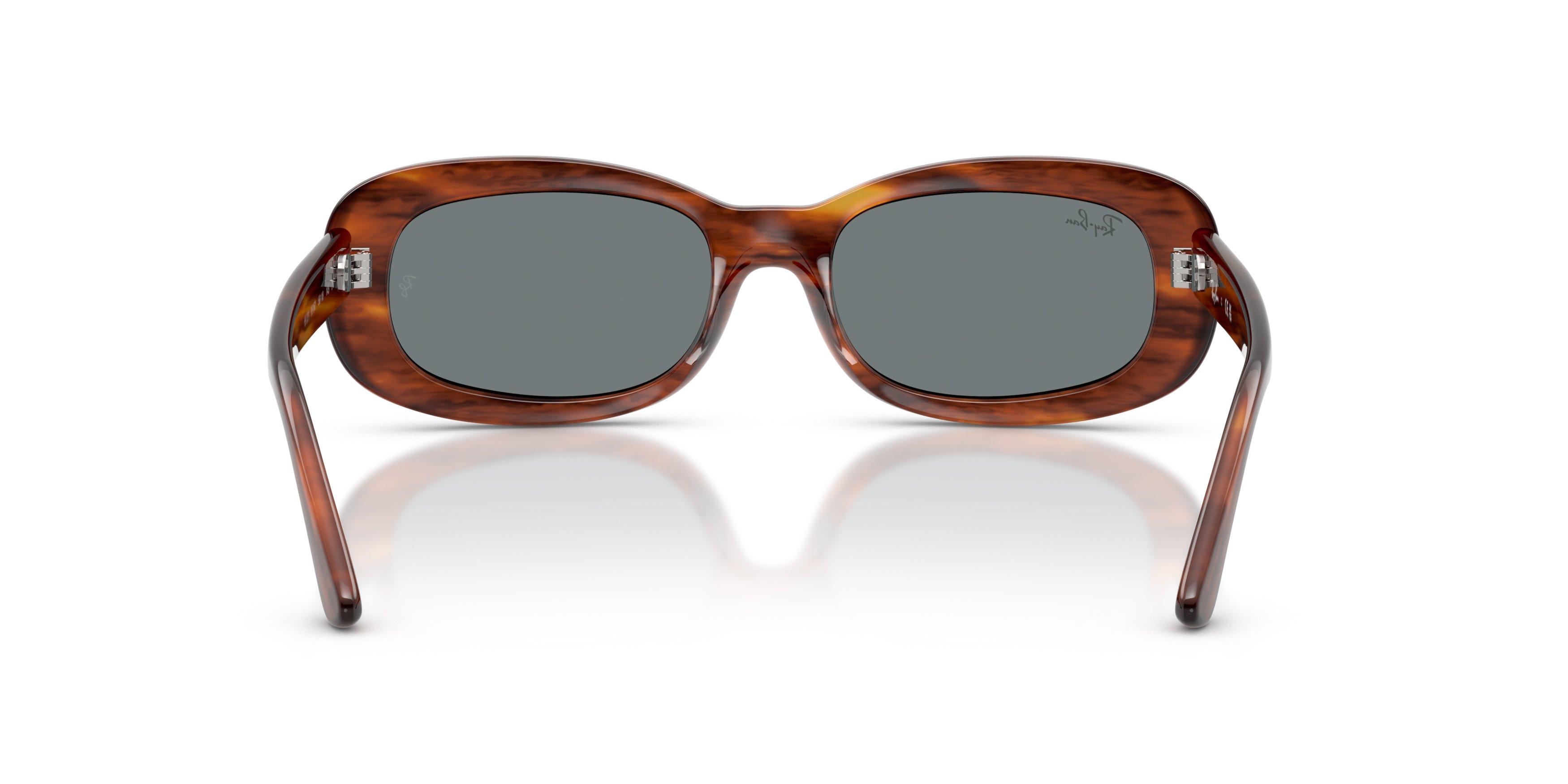 Ray-Ban Women's RB2221 Blue Sunglasses &ndash; Striped Havana - BROWN Thumbnail View 3