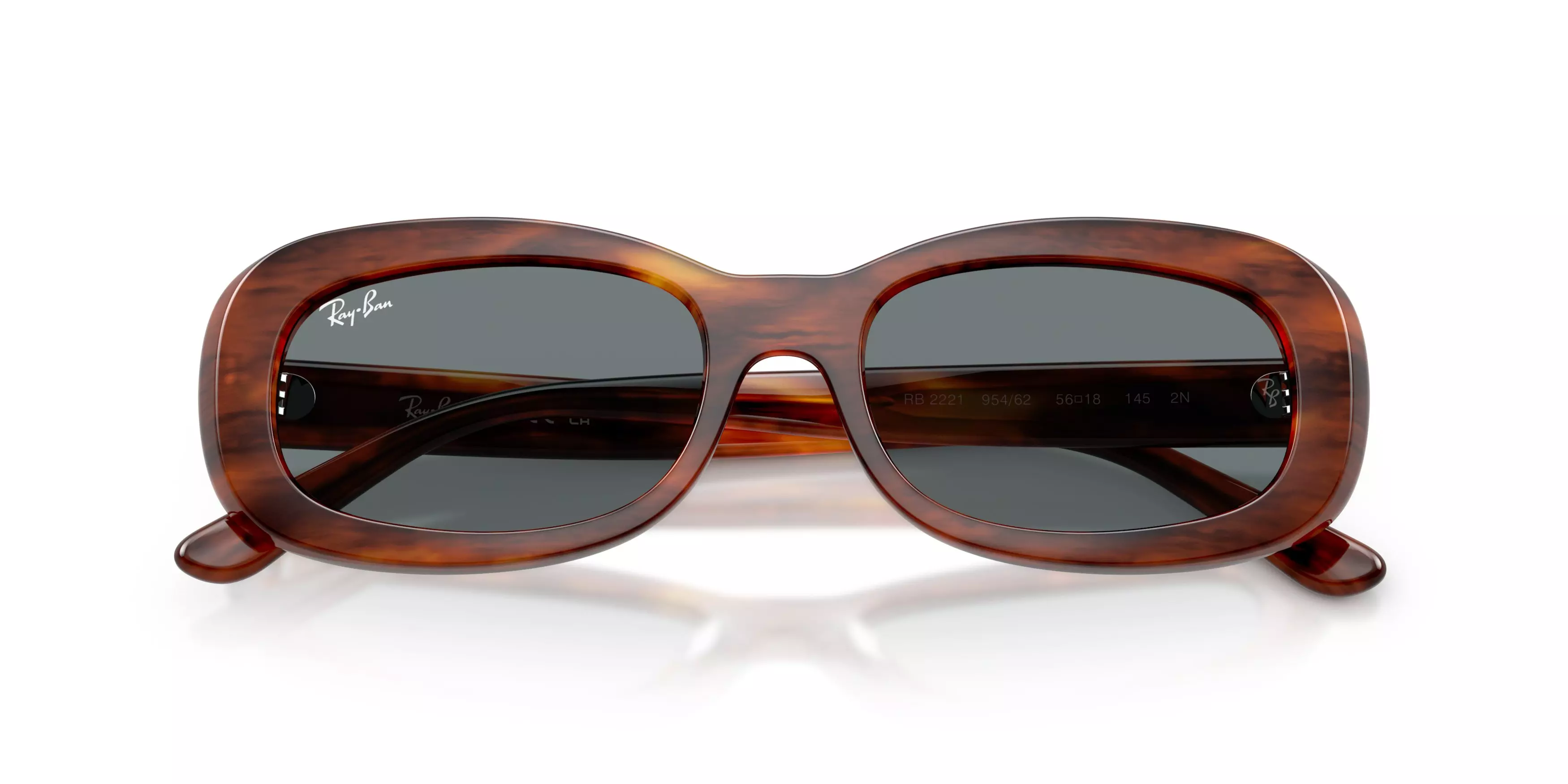 Ray-Ban Women's RB2221 Blue Sunglasses – Striped Havana - BROWN