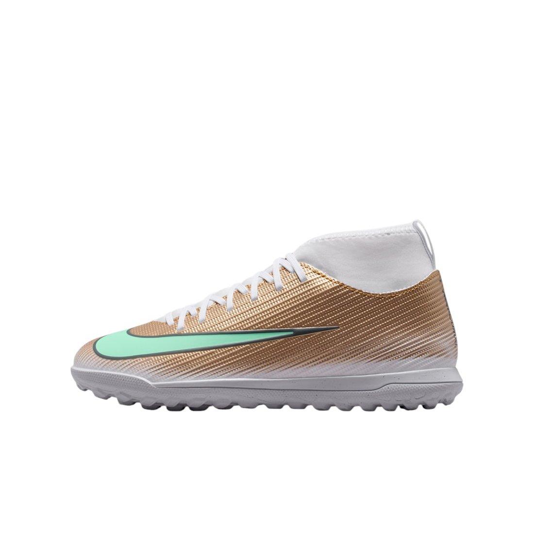Nike Mercurial Superfly 11 Club Turf "Metallic Gold/Green Glow" Grade School Kids' Soccer Shoe - GOLD/GREEN