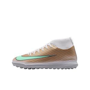 Nike Mercurial Superfly 11 Club Turf "Metallic Gold/Green Glow" Grade School Kids' Soccer Shoe - GOLD/GREEN
