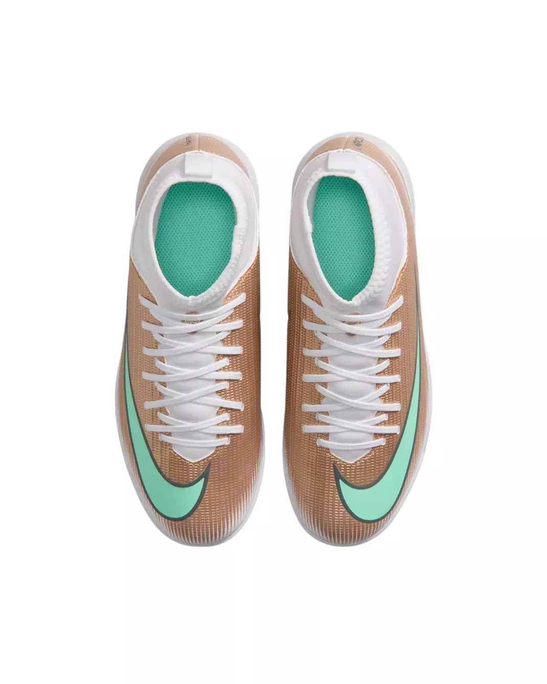 Nike Mercurial Superfly 11 Club Turf "Metallic Gold/Green Glow" Grade School Kids' Soccer Shoe - GOLD/GREEN