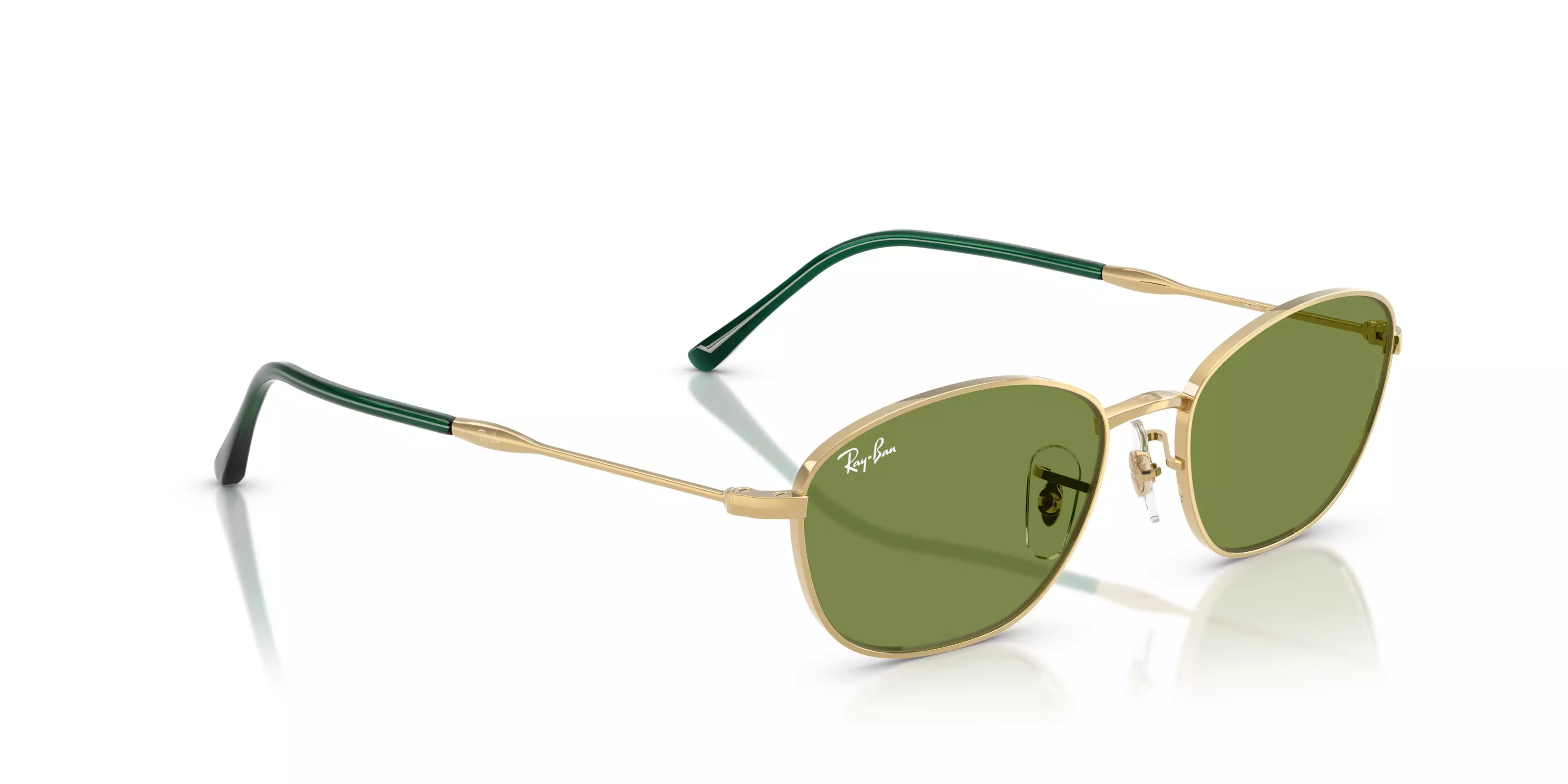 Ray-Ban Women's RB3749 Green Sunglasses – Polished Arista Gold - GOLD/GREEN