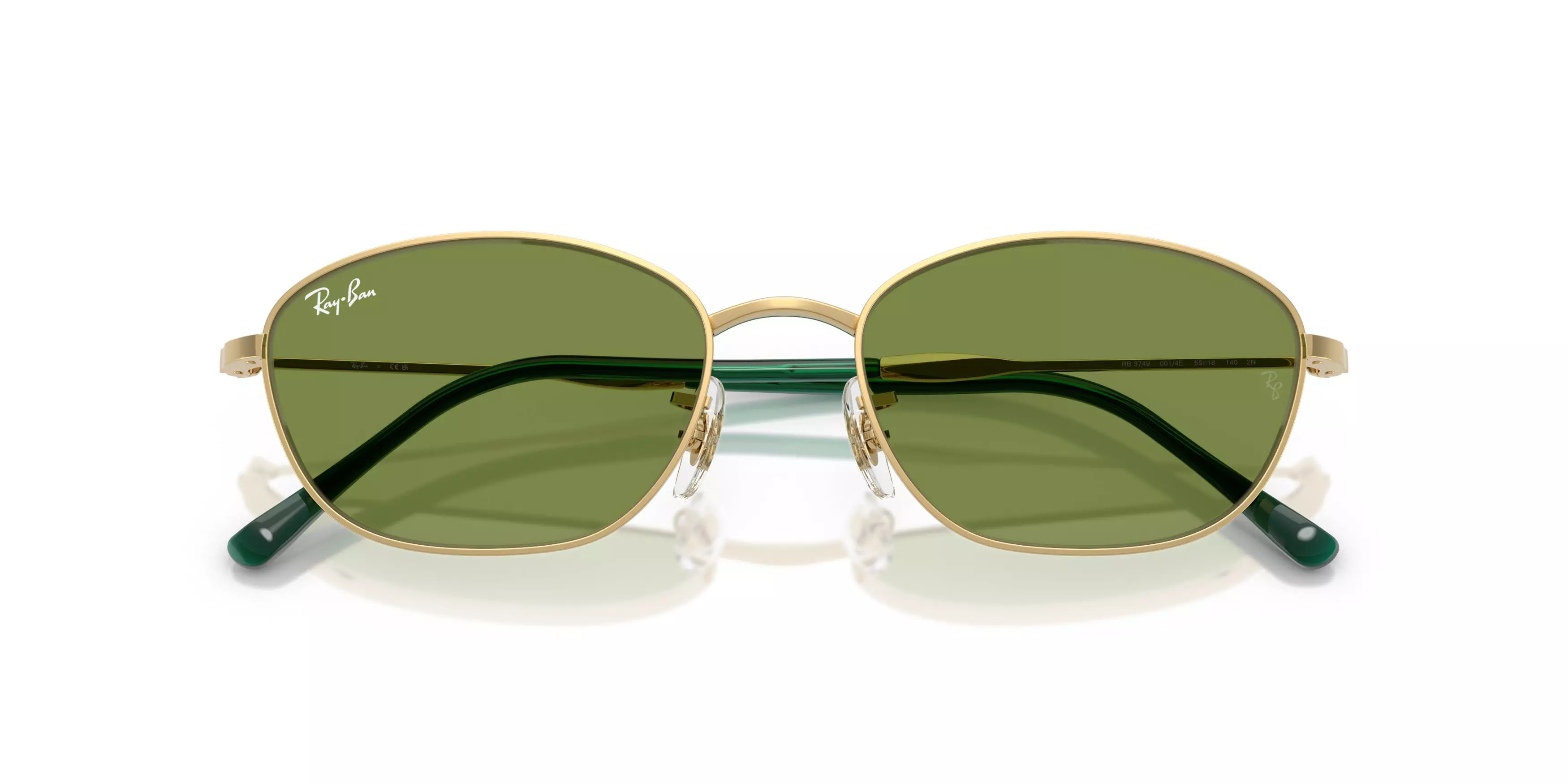 Ray-Ban Women's RB3749 Green Sunglasses – Polished Arista Gold - GOLD/GREEN