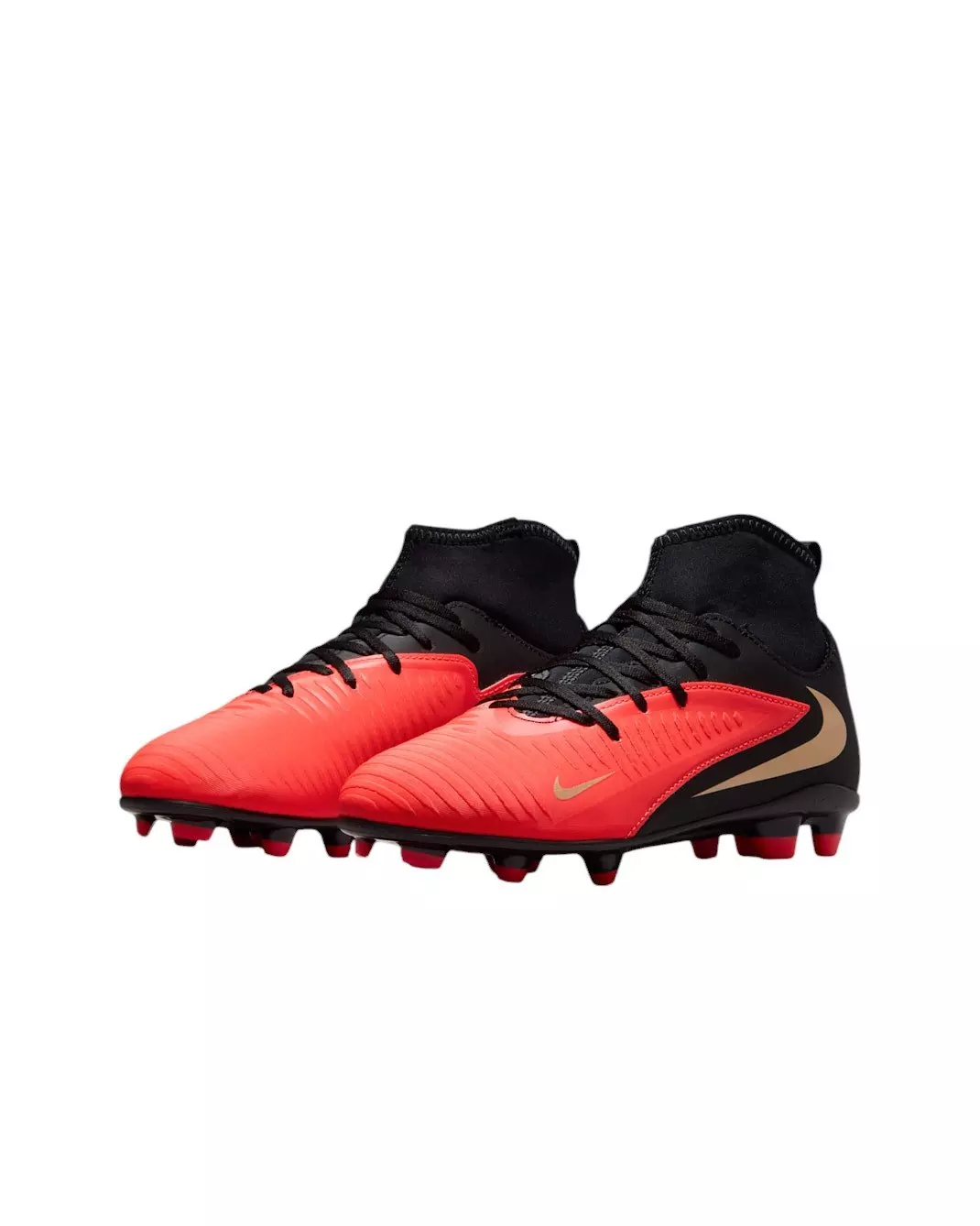 Nike Phantom 6 High Club MG "Bright Crimson/Bright Crimson/Black" Grade School Kids' Soccer Cleat - CRIMSON/CRIMSON/BLACK
