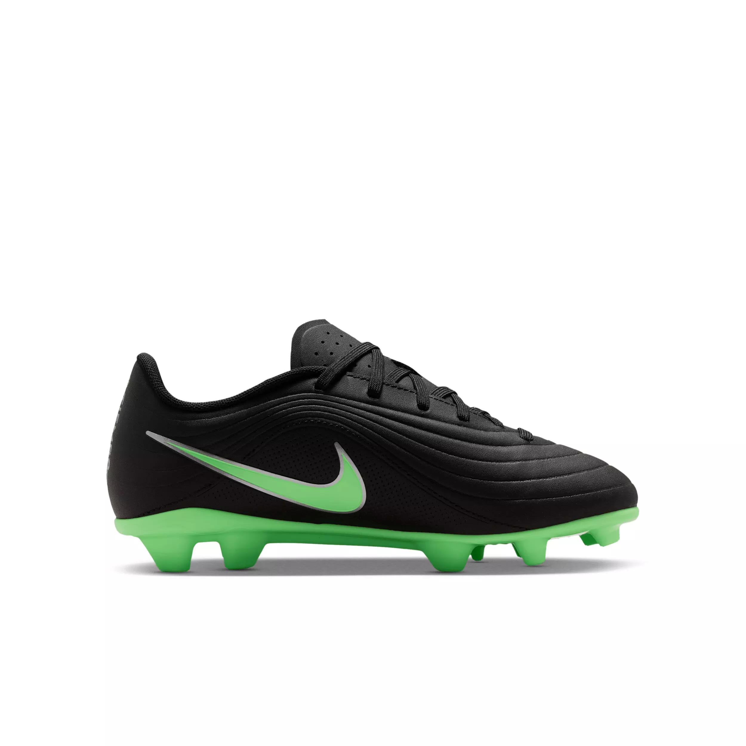 Nike Tiempo Maestro Club MG "Black/Black/Illusion Green" Grade School Kids' Soccer Cleat - BLACK/BLACK/GREEN