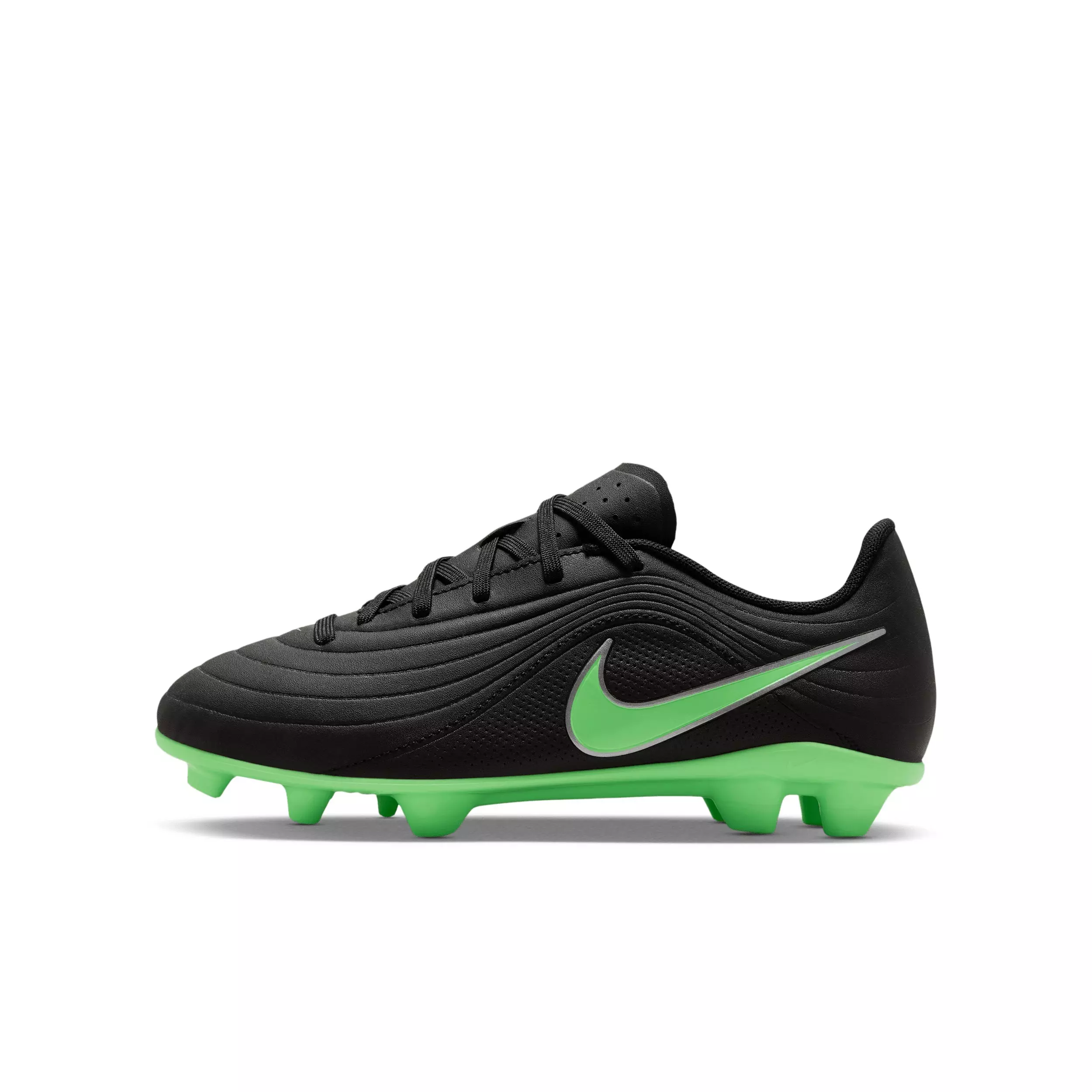 Nike Tiempo Maestro Club MG "Black/Black/Illusion Green" Grade School Kids' Soccer Cleat - BLACK/BLACK/GREEN