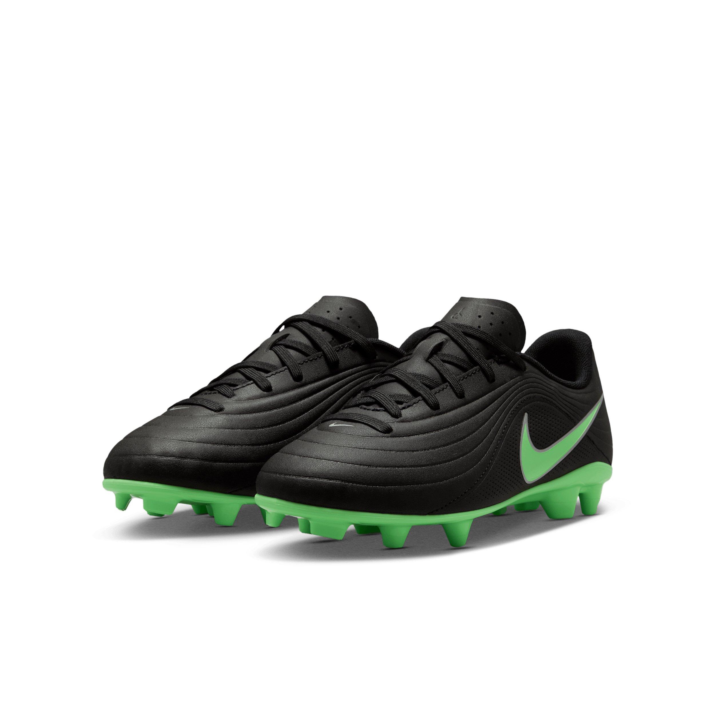 Nike Tiempo Maestro Club MG "Black/Black/Illusion Green" Grade School Kids' Soccer Cleat - BLACK/BLACK/GREEN Thumbnail View 3