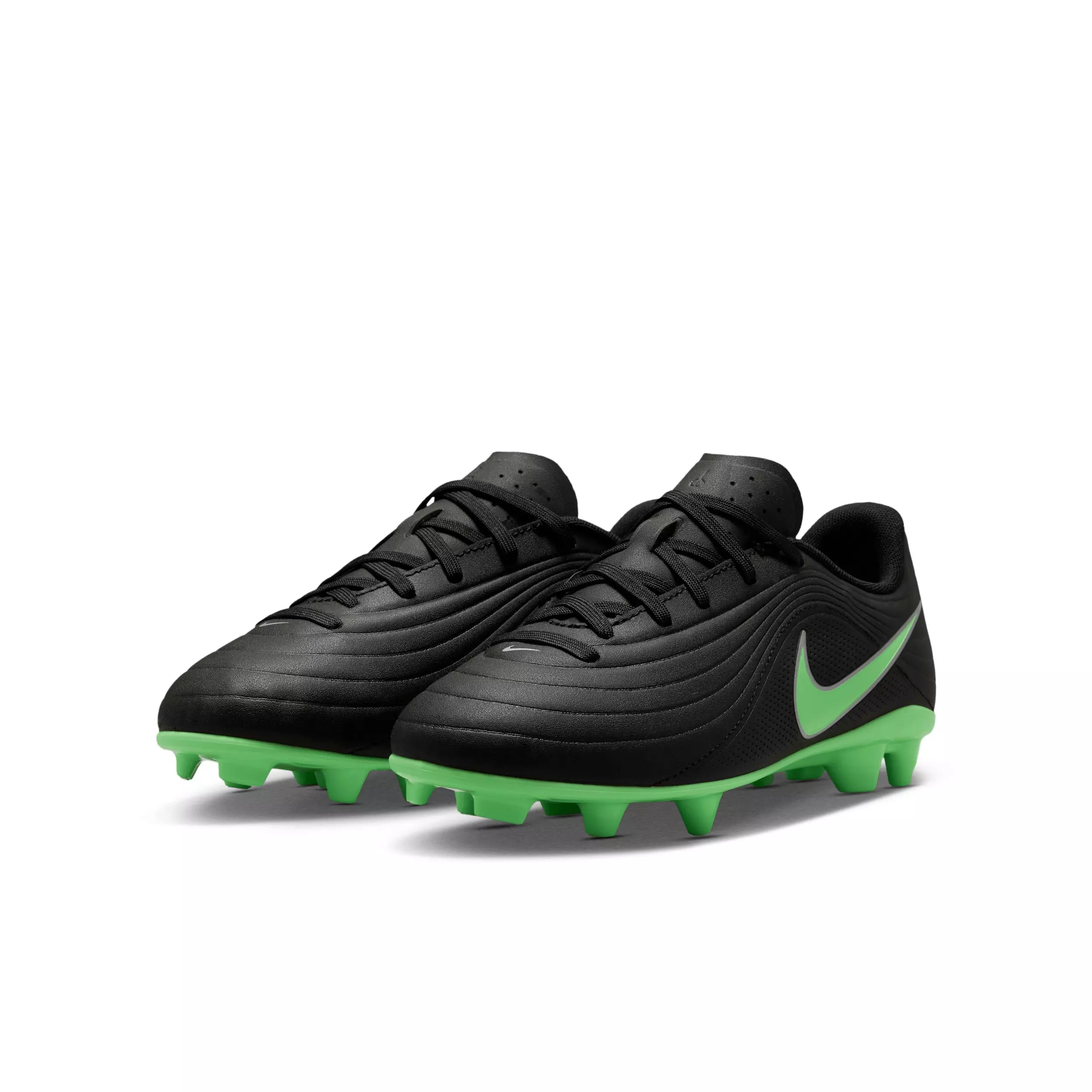 Nike Tiempo Maestro Club MG "Black/Black/Illusion Green" Grade School Kids' Soccer Cleat - BLACK/BLACK/GREEN