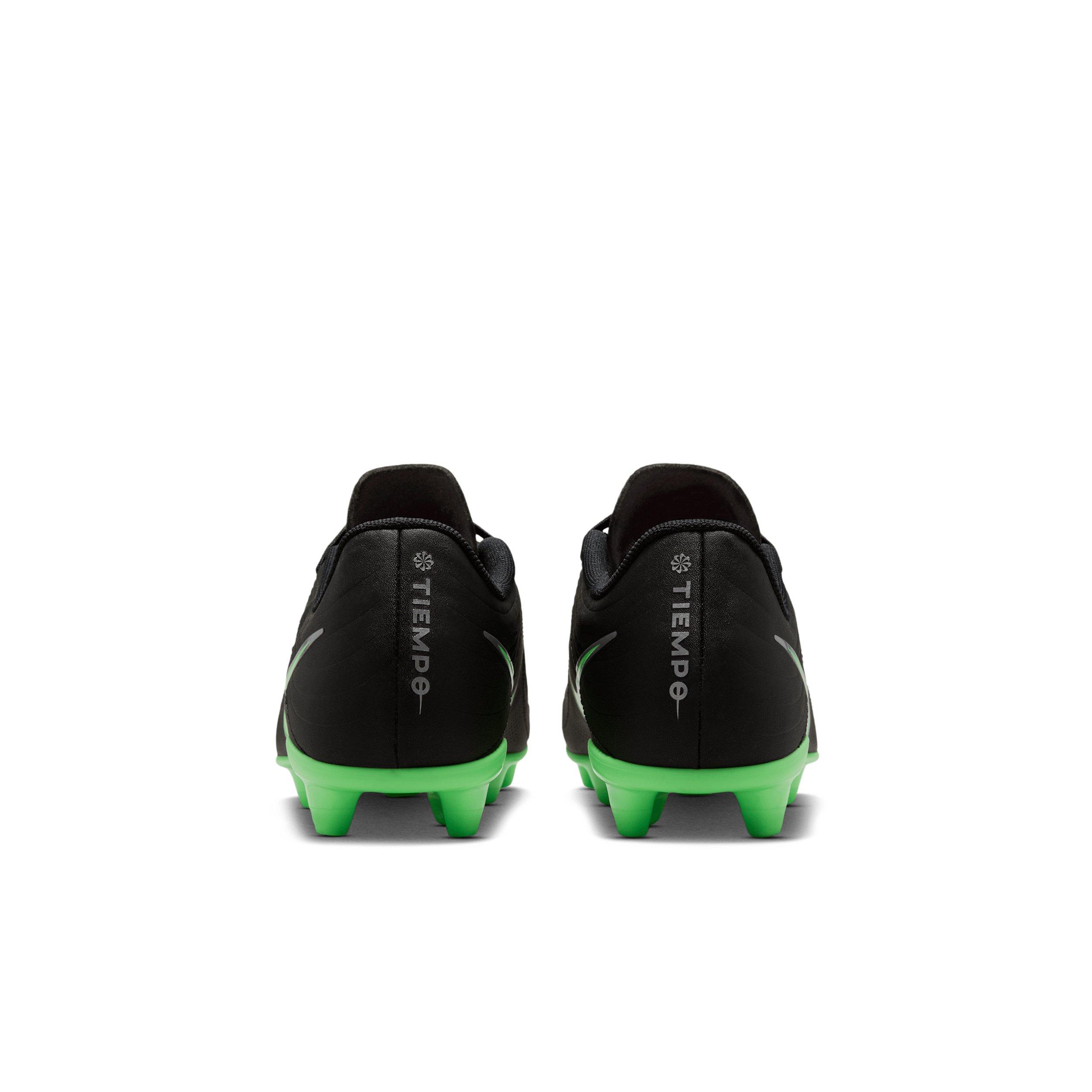 Nike Tiempo Maestro Club MG "Black/Black/Illusion Green" Grade School Kids' Soccer Cleat - BLACK/BLACK/GREEN Thumbnail View 5