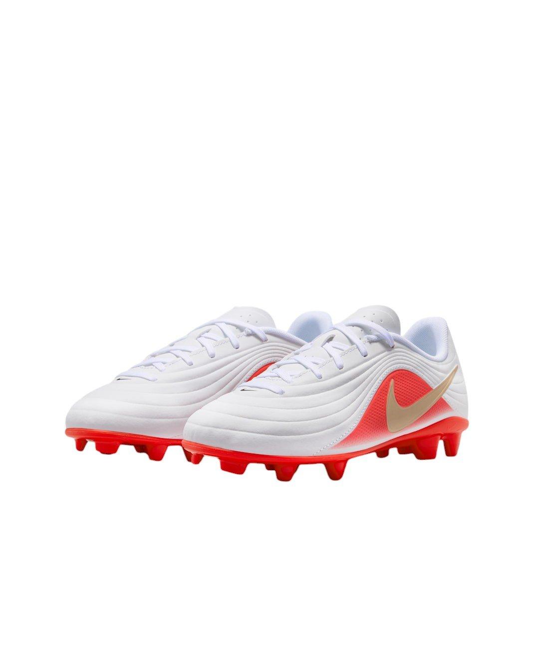 Nike Tiempo Maestro Club MG "White/Bright Crimson/Blur" Grade School Kids' Soccer Cleat - WHITE/CRIMSON/BLUR