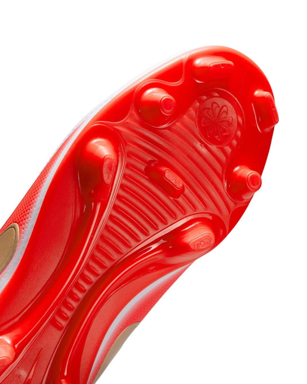 Nike Tiempo Maestro Club MG "White/Bright Crimson/Blur" Grade School Kids' Soccer Cleat - WHITE/CRIMSON/BLUR