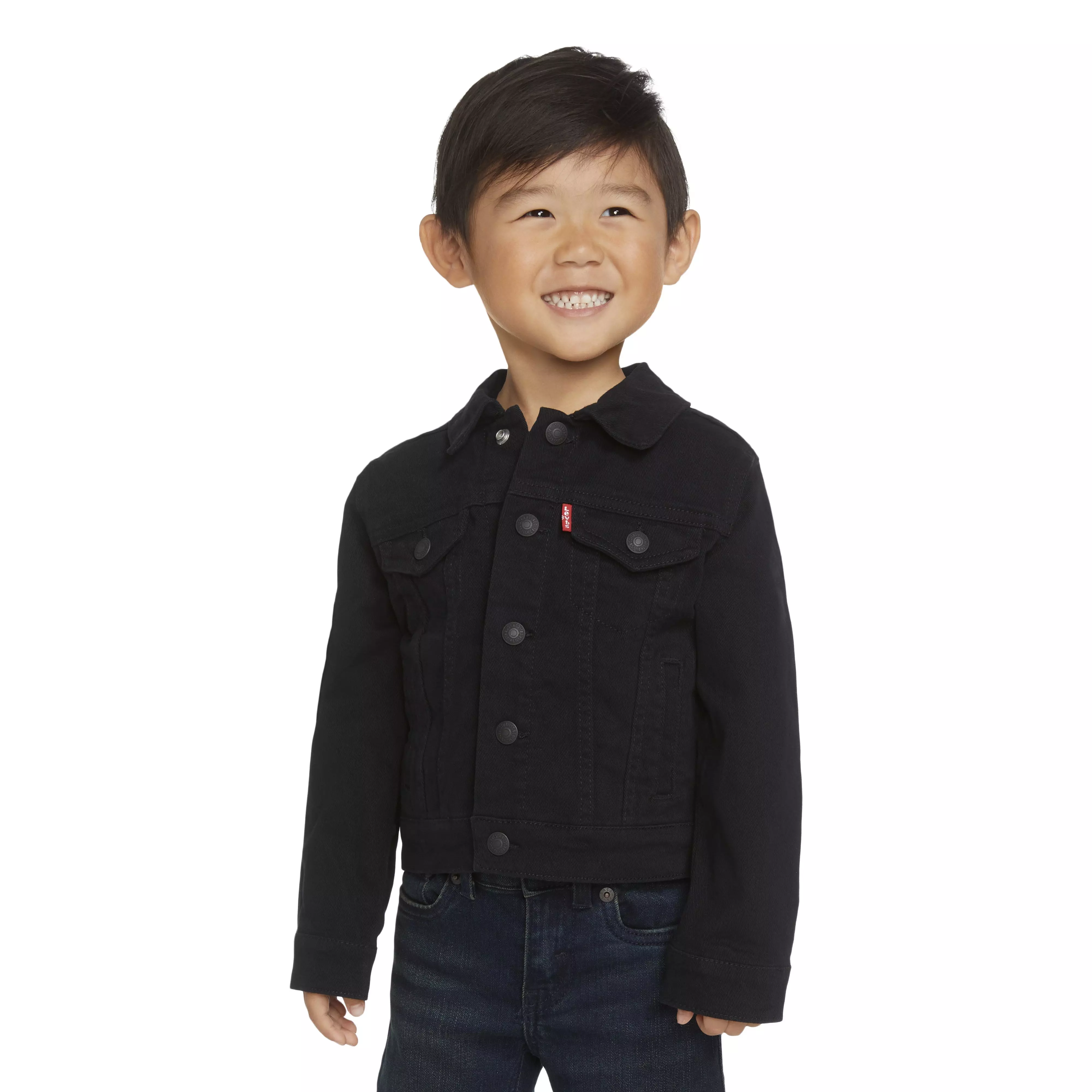 Levi's Toddler Boys' Trucker Style Black Wash Denim Jacket - BLACK