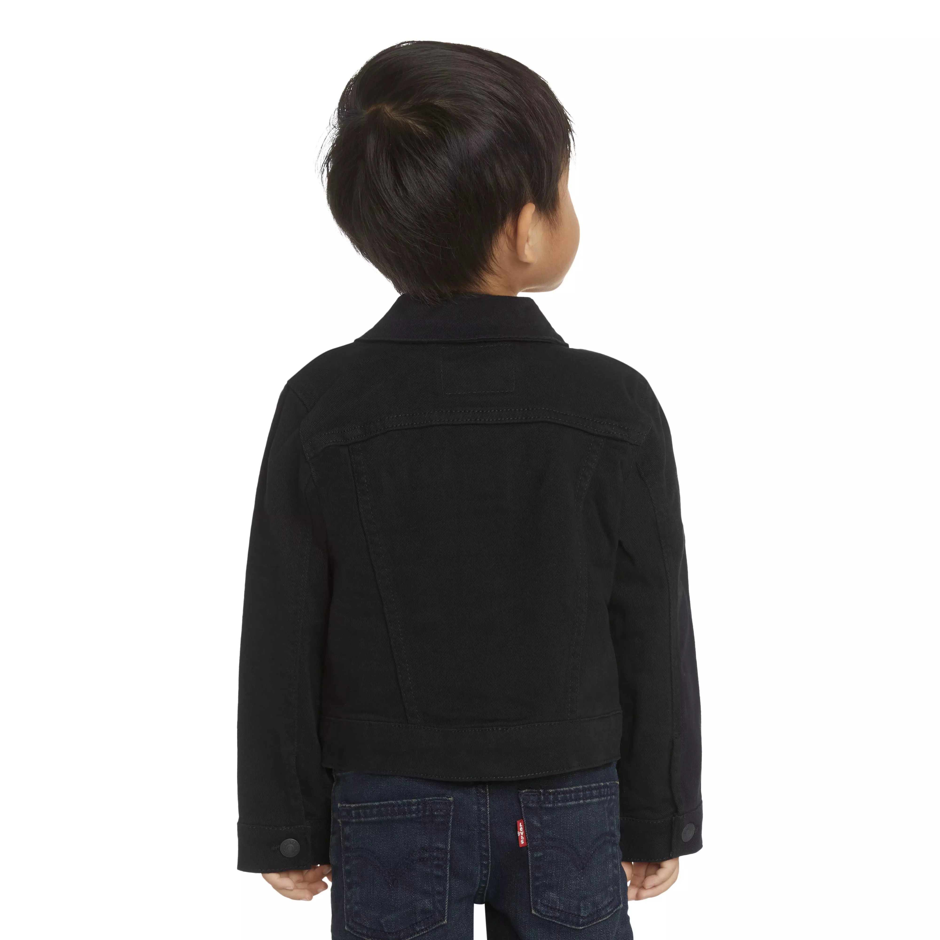 Levi's Toddler Boys' Trucker Style Black Wash Denim Jacket - BLACK