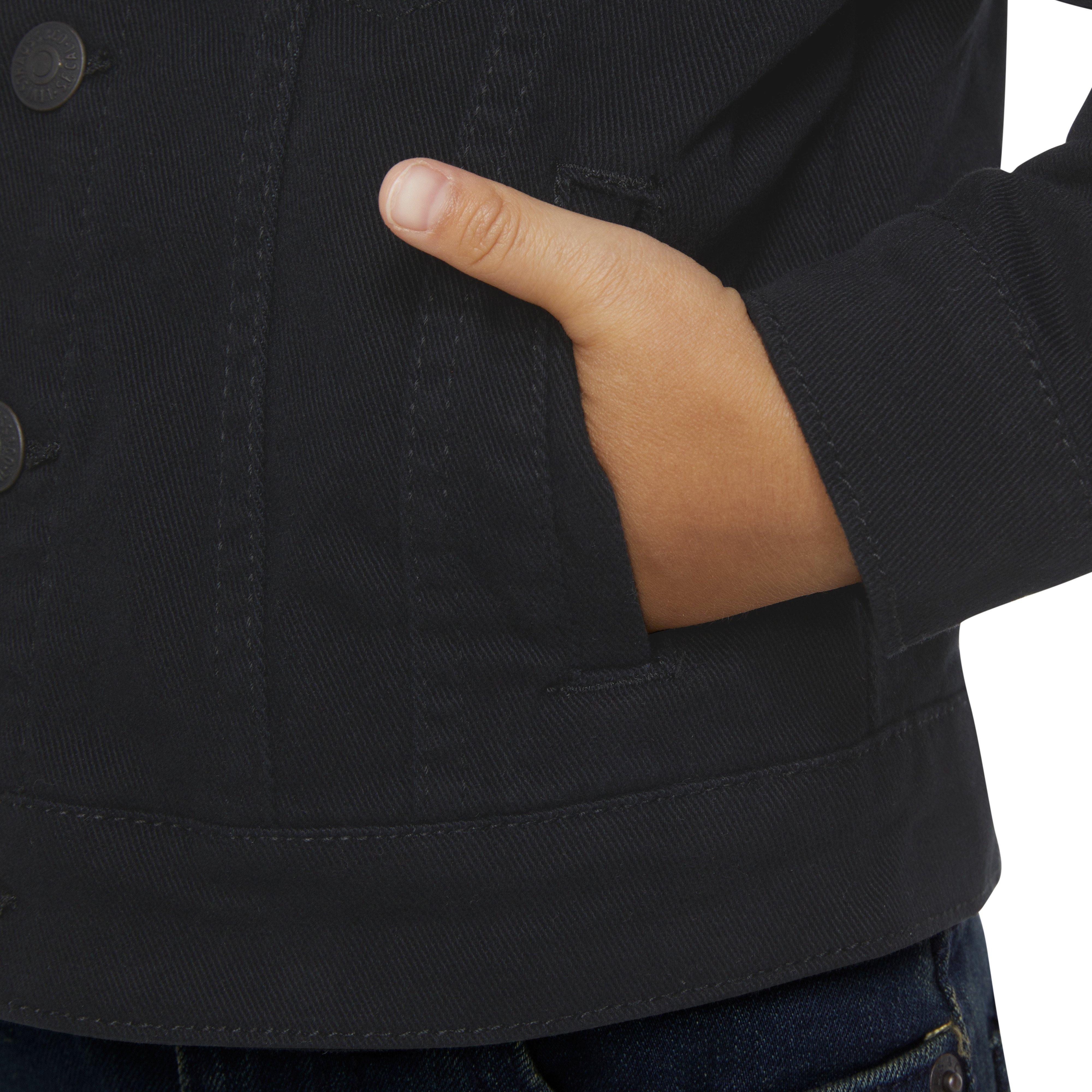 Levi's Toddler Boys' Trucker Style Black Wash Denim Jacket - BLACK Thumbnail View 4