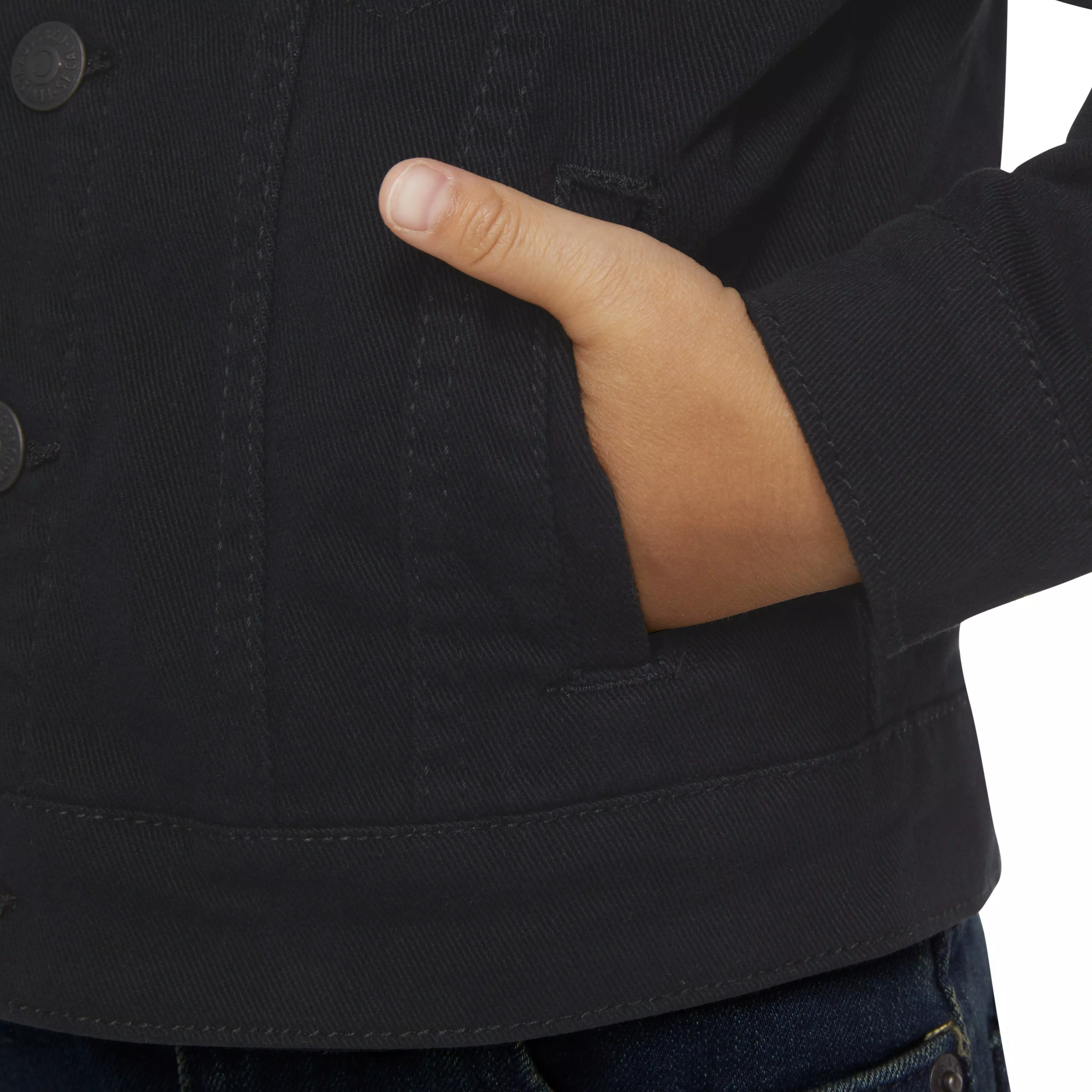 Levi's Toddler Boys' Trucker Style Black Wash Denim Jacket - BLACK