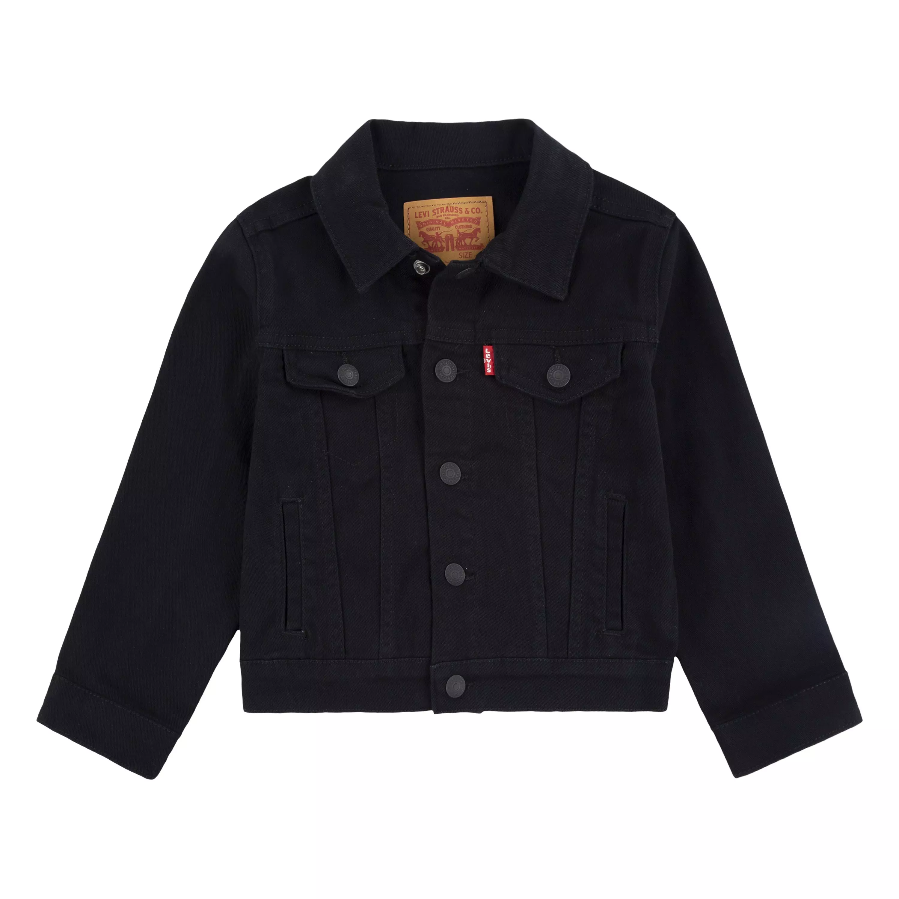 Levi's Toddler Boys' Trucker Style Black Wash Denim Jacket - BLACK