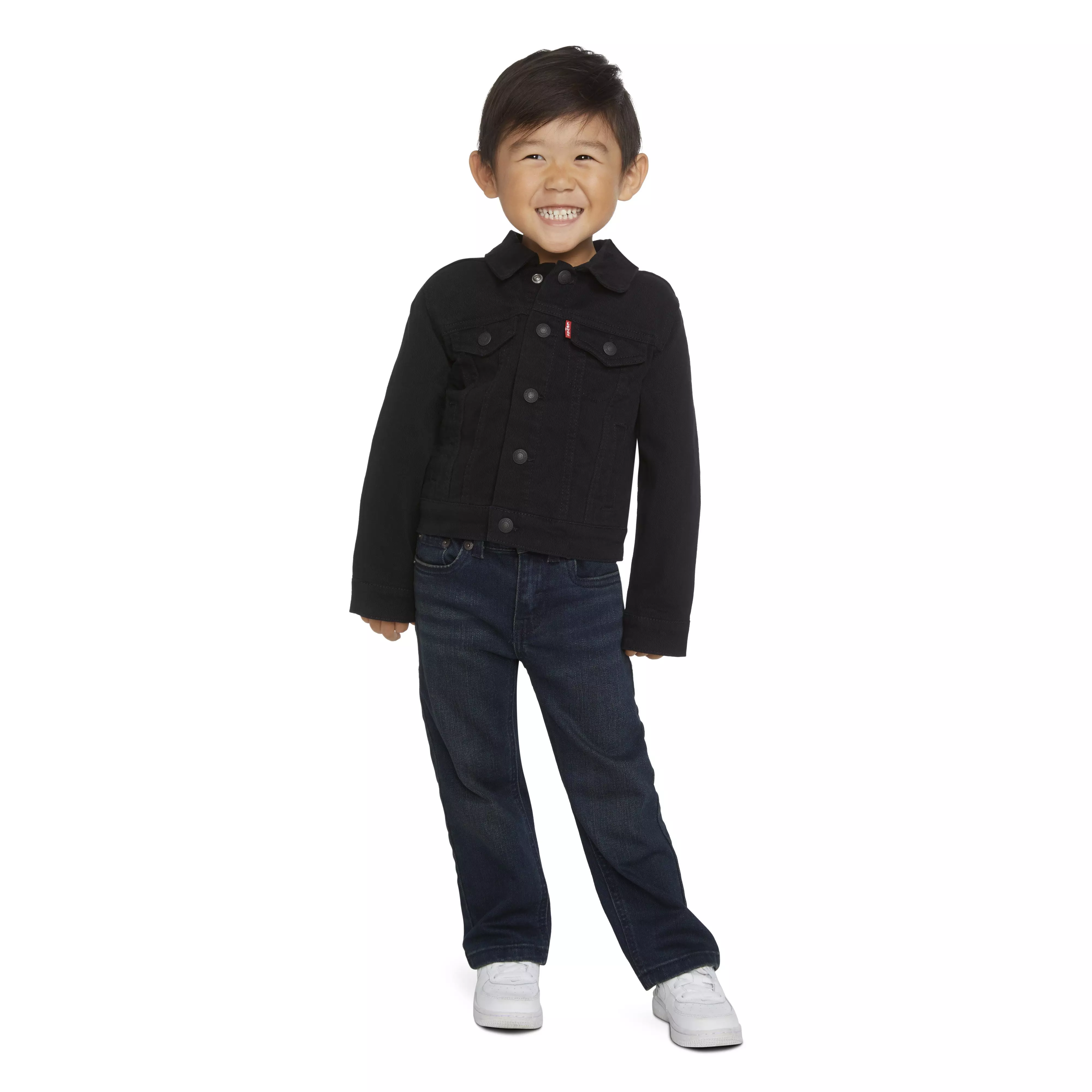 Levi's Toddler Boys' Trucker Style Black Wash Denim Jacket - BLACK