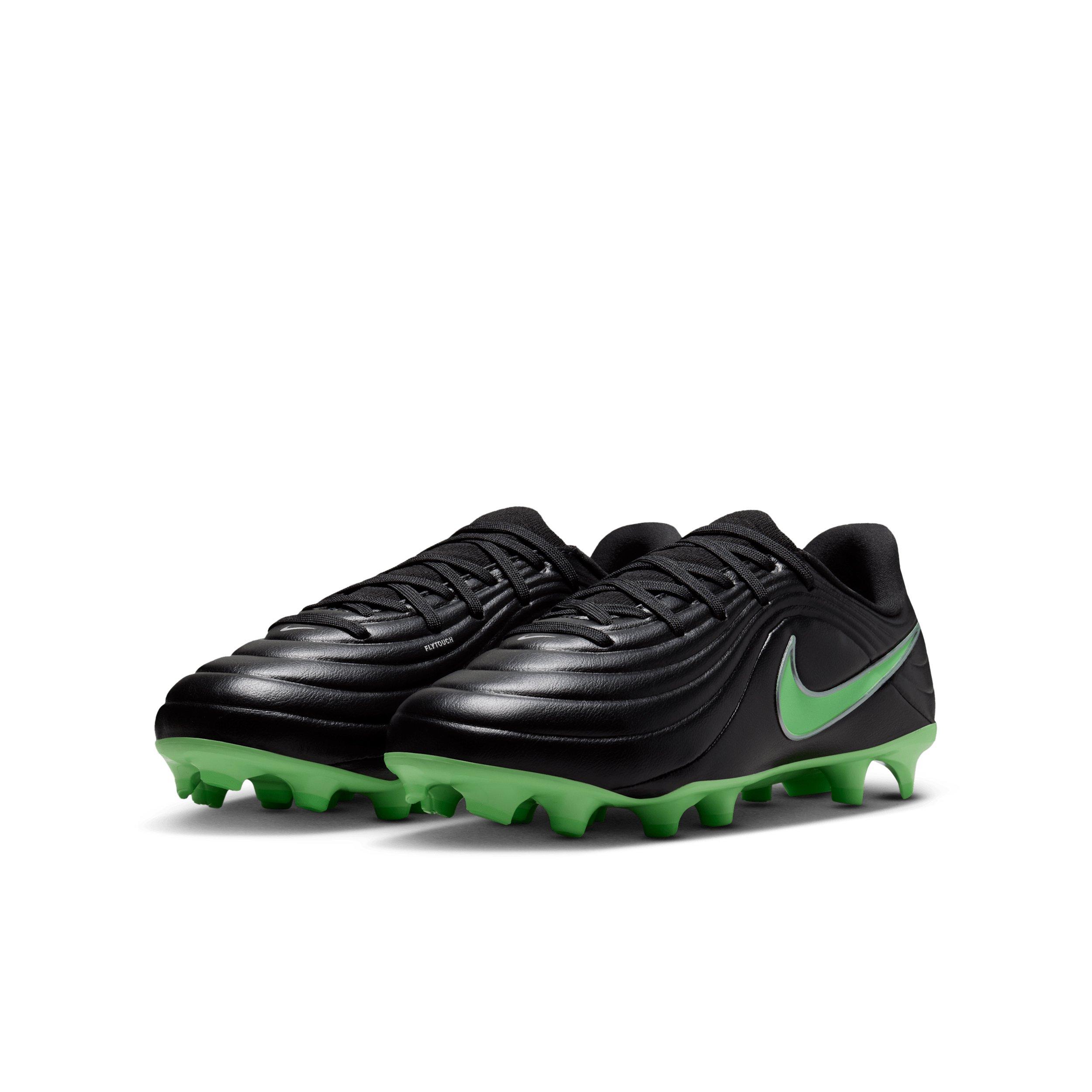 Nike Tiempo Maestro Academy MG Grade School Kids' "Black/Black/Illusion Green" Soccer Cleat