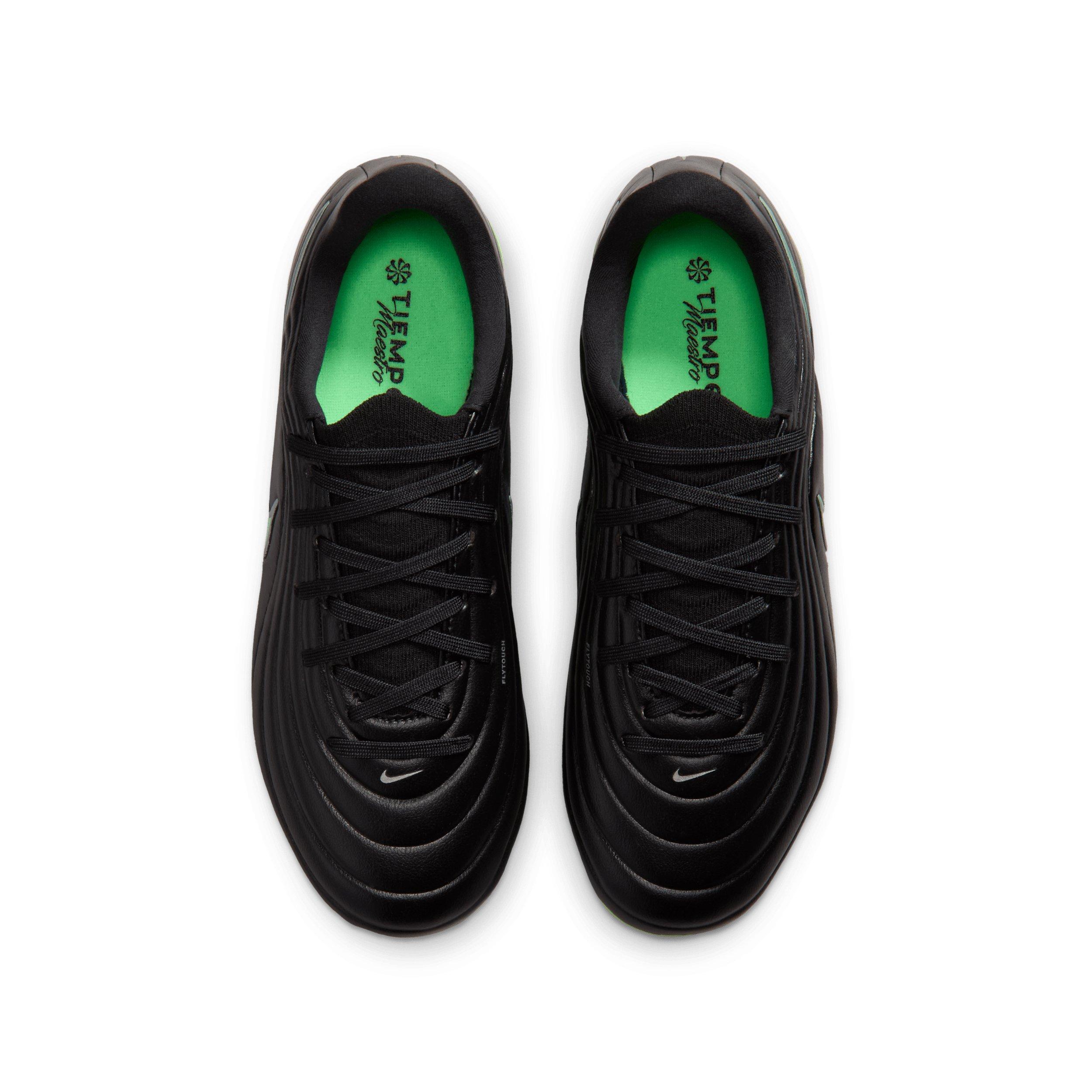 Nike Tiempo Maestro Academy MG Grade School Kids' "Black/Black/Illusion Green" Soccer Cleat
