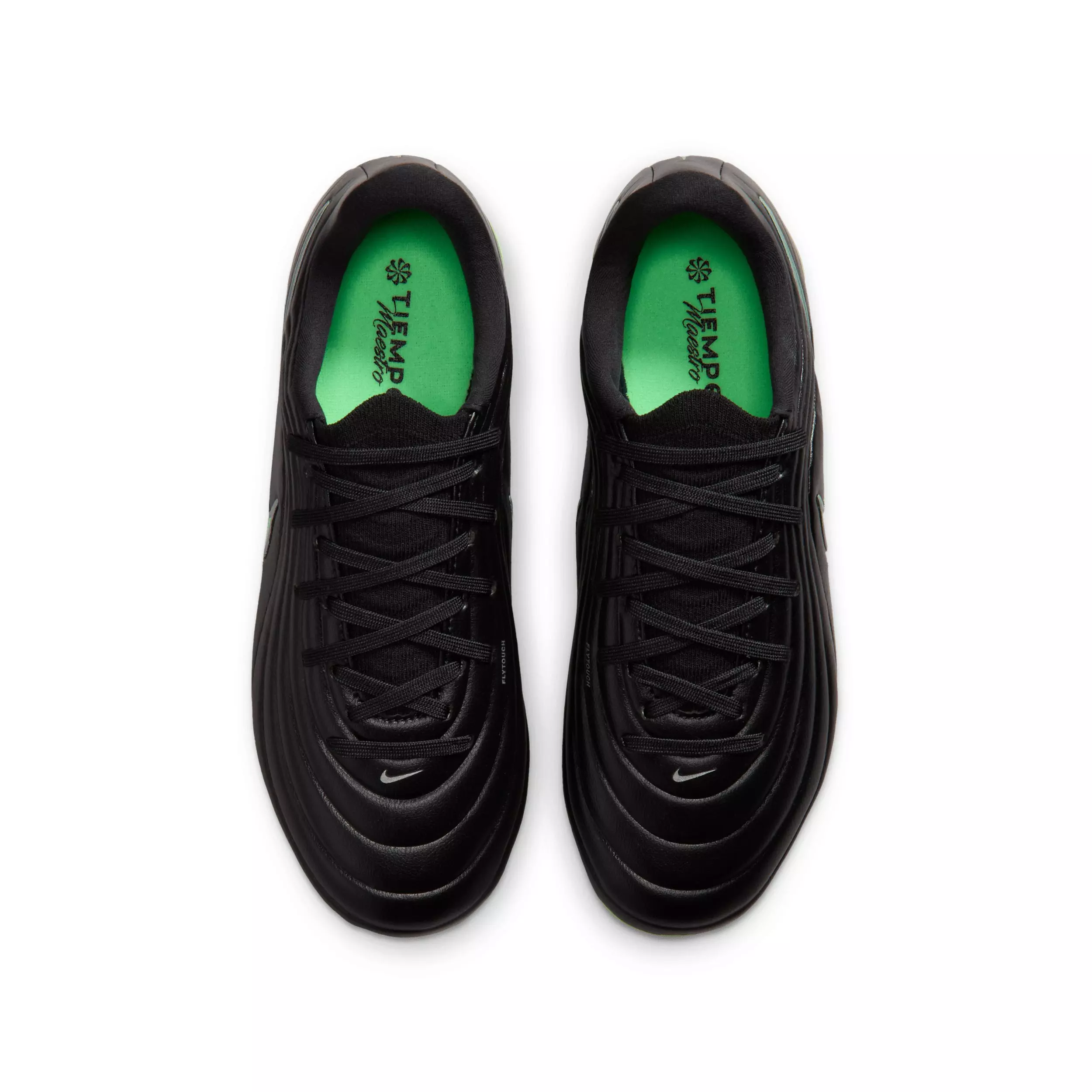 Nike Tiempo Maestro Academy MG "Black/Black/Illusion Green" Grade School Kids' Soccer Cleat - BLACK/BLACK/GREEN