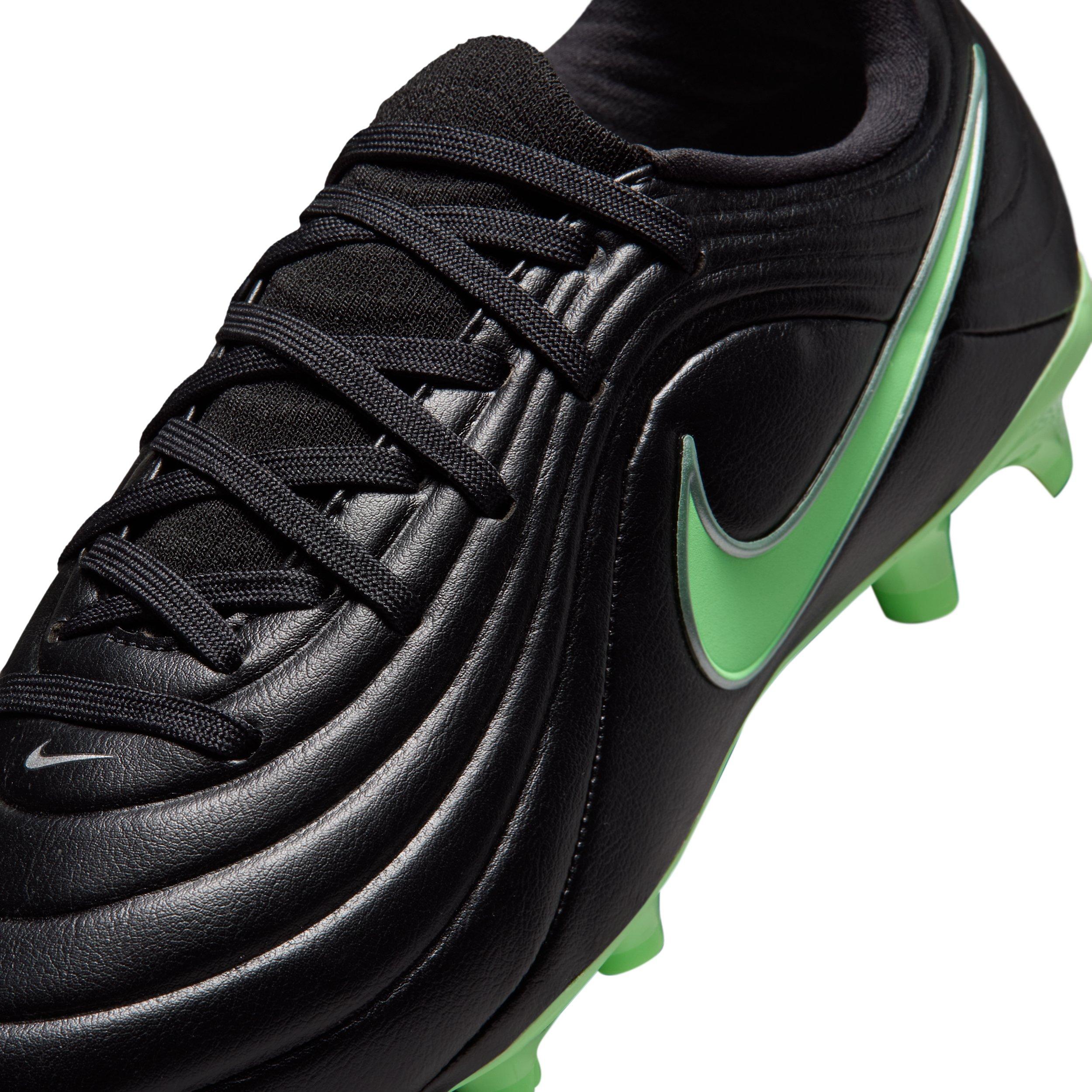 Nike Tiempo Maestro Academy MG Grade School Kids' "Black/Black/Illusion Green" Soccer Cleat