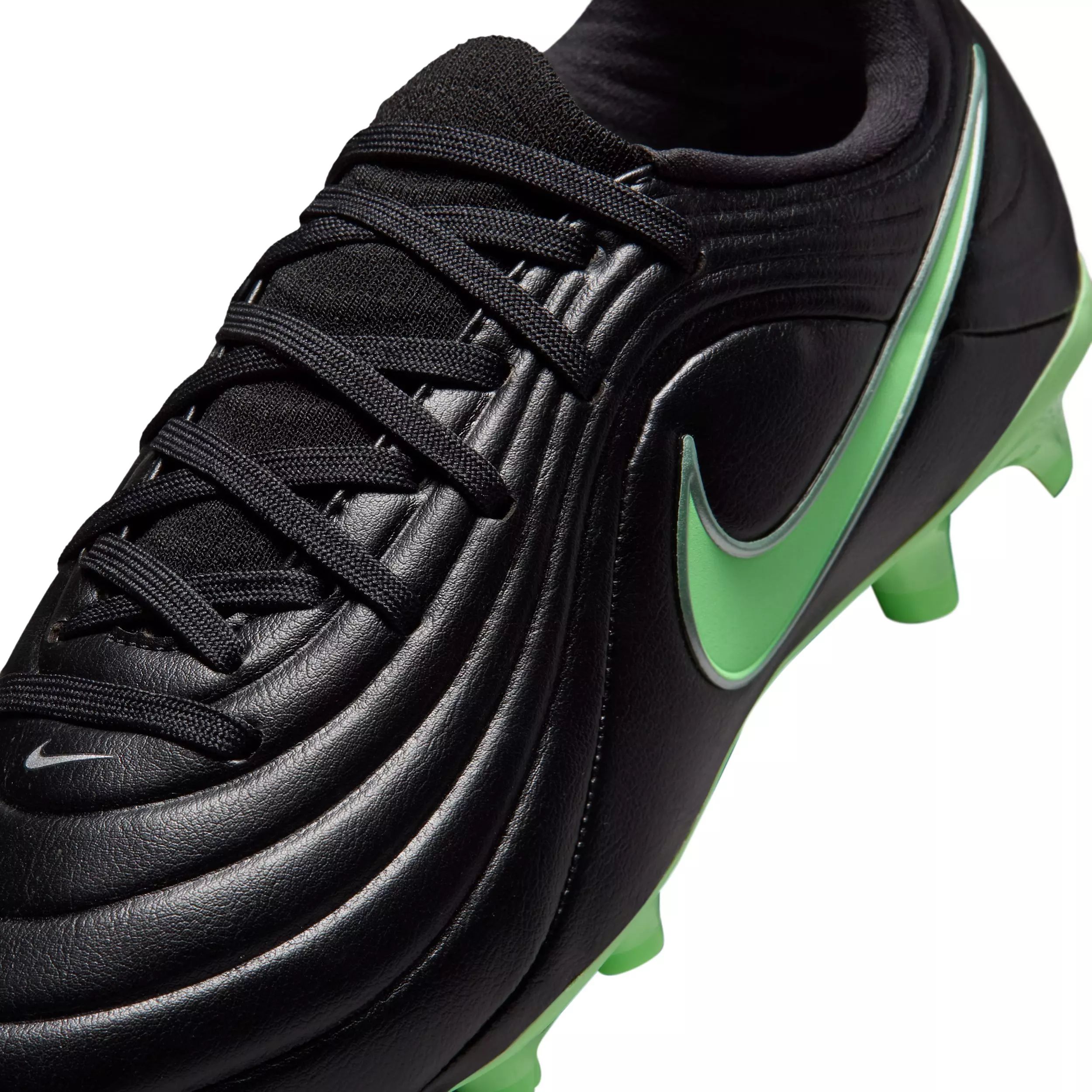 Nike Tiempo Maestro Academy MG "Black/Black/Illusion Green" Grade School Kids' Soccer Cleat - BLACK/BLACK/GREEN