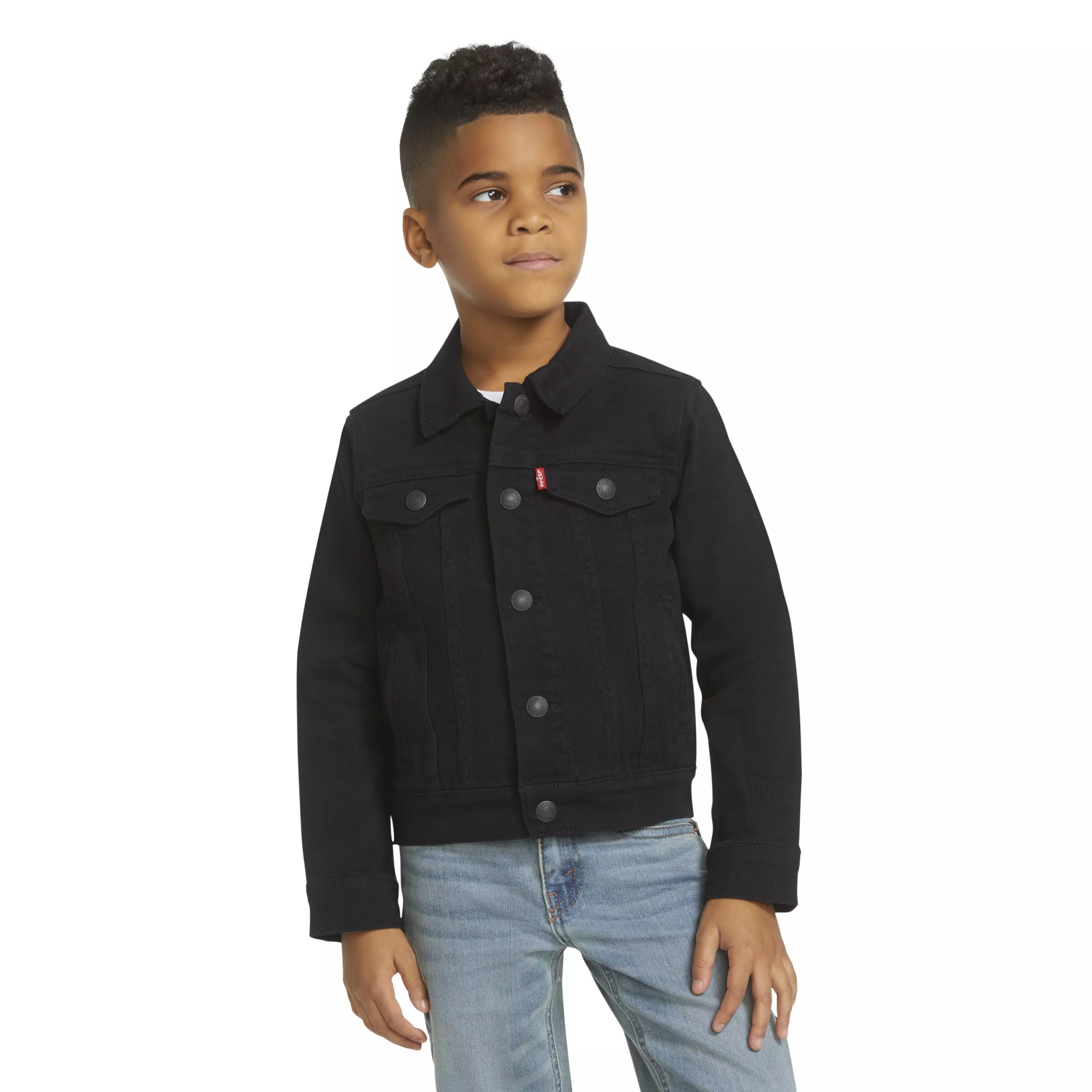 Levi's Little Boys' Trucker Style Black Wash Denim Jacket - BLACK