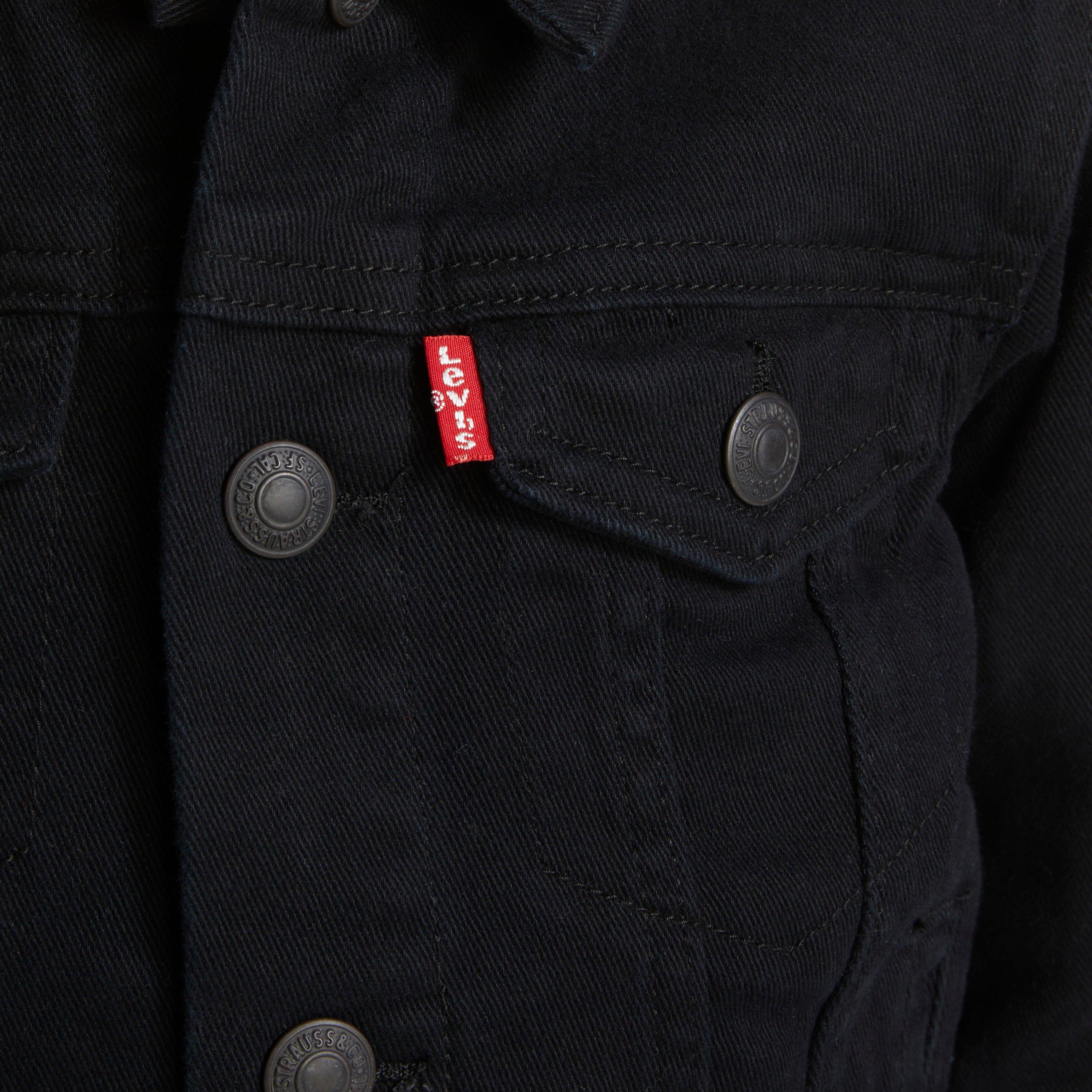 Levi's Little Boys' Trucker Style Wash Denim Jacket - Black - BLACK Thumbnail View 3