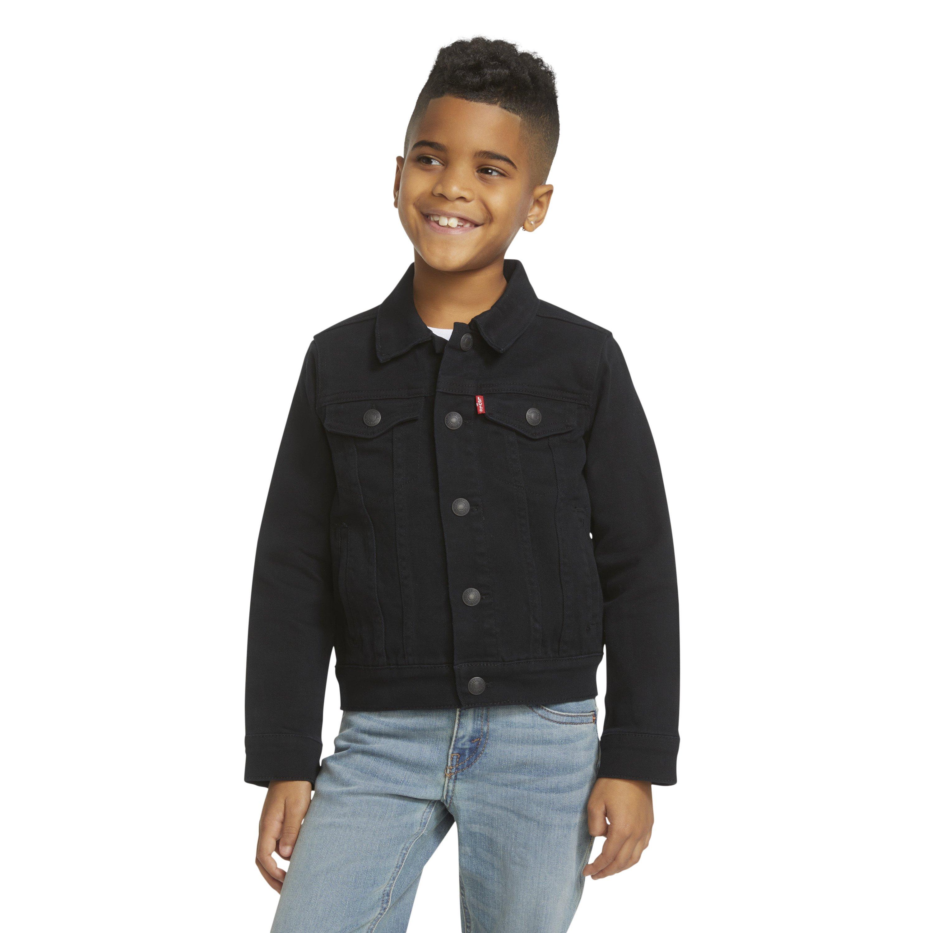Levi's Little Boys' Trucker Style Wash Denim Jacket - Black - BLACK Thumbnail View 7