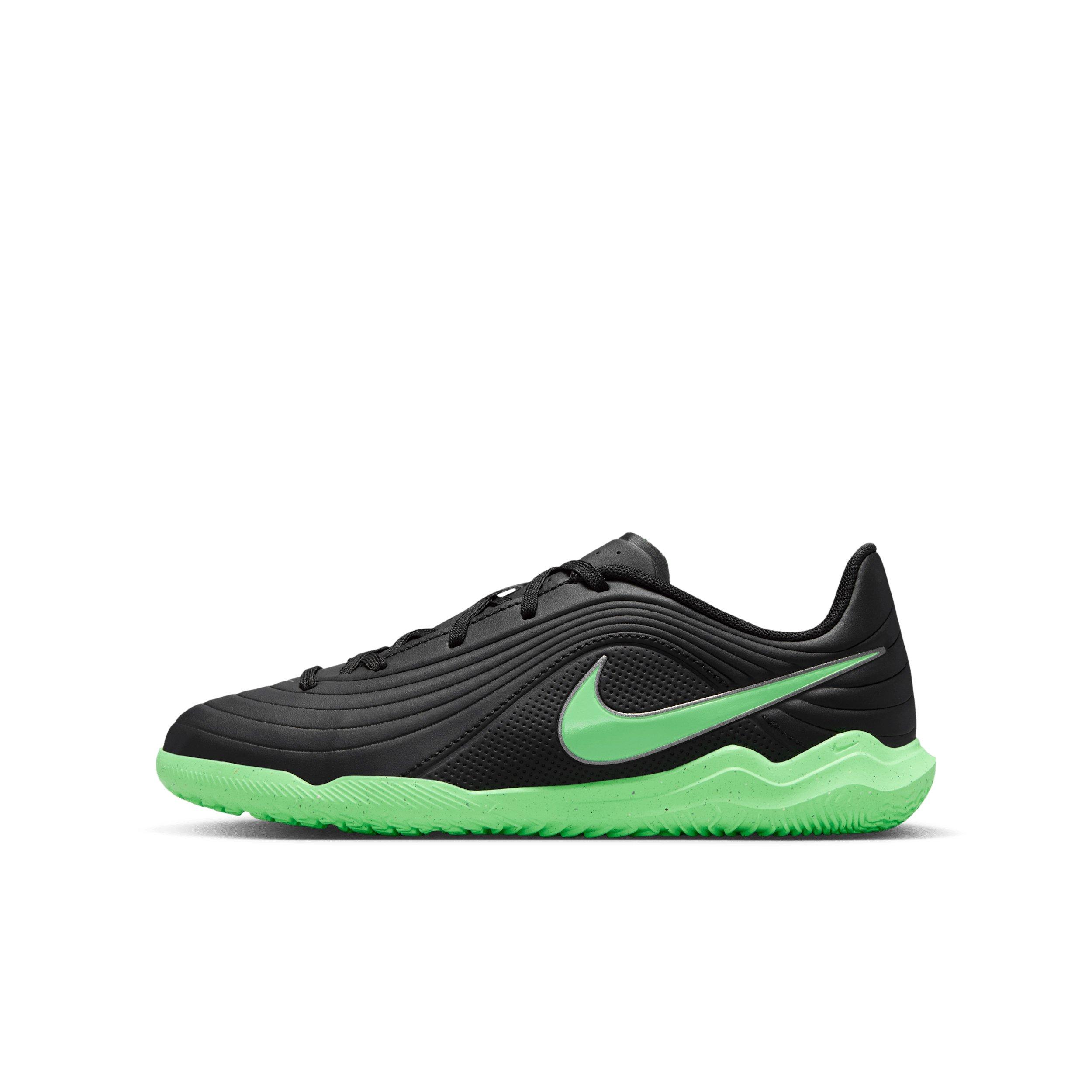 Nike Tiempo Maestro Club IC "Black/Black/Illusion Green" Grade School Kids' Soccer Shoe - BLACK/BLACK/GREEN