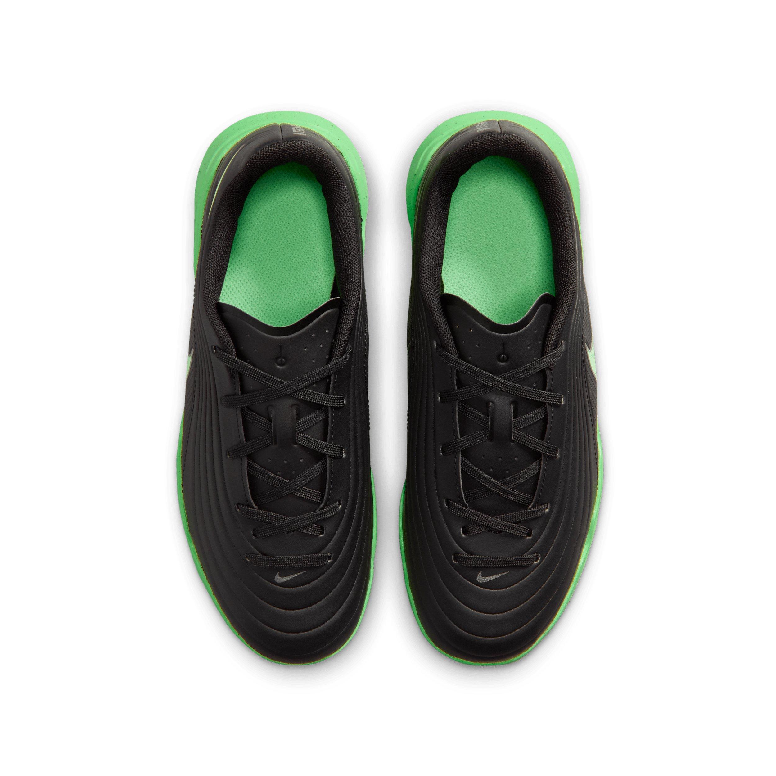 Nike Tiempo Maestro Club IC "Black/Black/Illusion Green" Grade School Kids' Soccer Shoe - BLACK/BLACK/GREEN