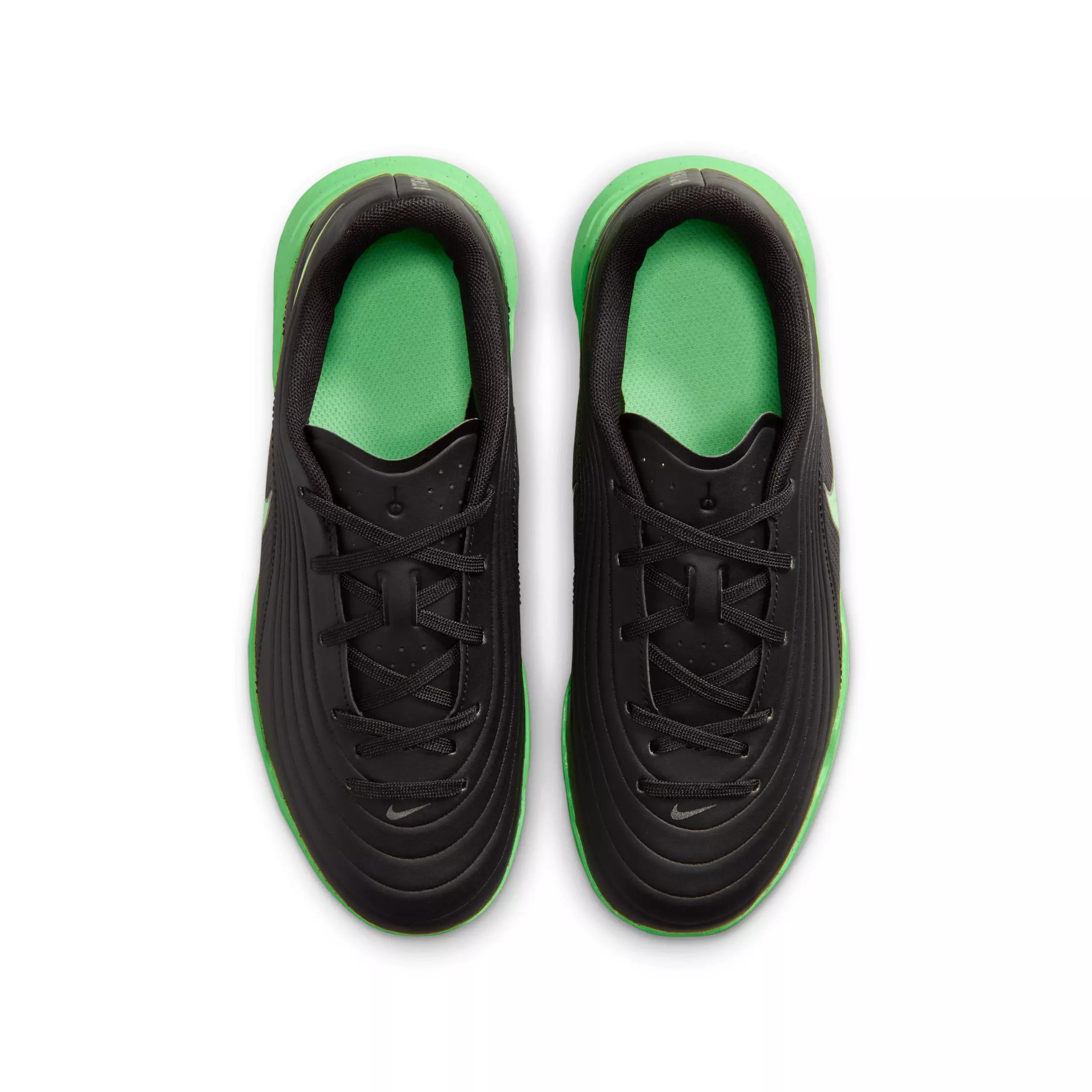 Nike Tiempo Maestro Club IC "Black/Black/Illusion Green" Grade School Kids' Soccer Shoe - BLACK/BLACK/GREEN