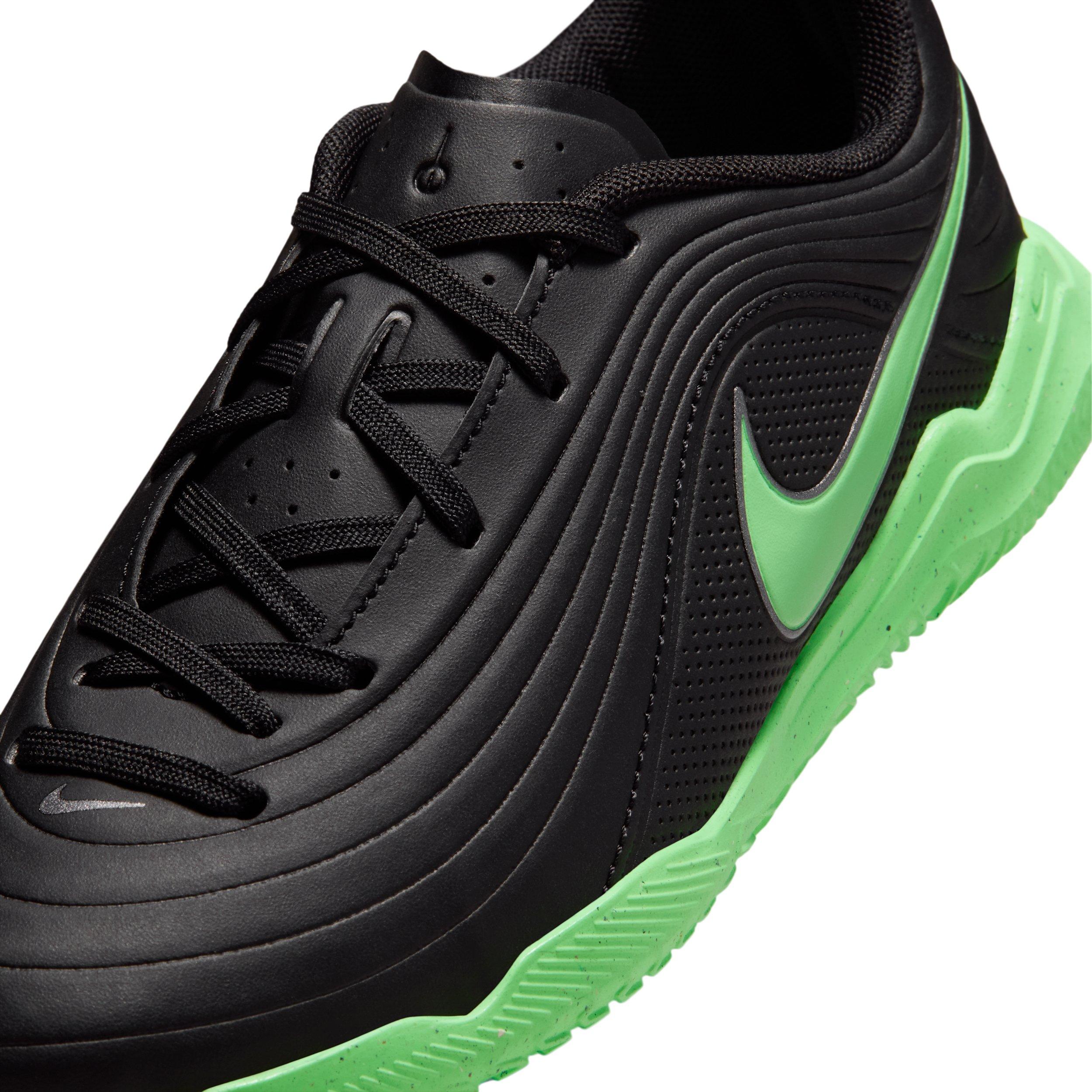 Nike Tiempo Maestro Club IC "Black/Black/Illusion Green" Grade School Kids' Soccer Shoe - BLACK/BLACK/GREEN