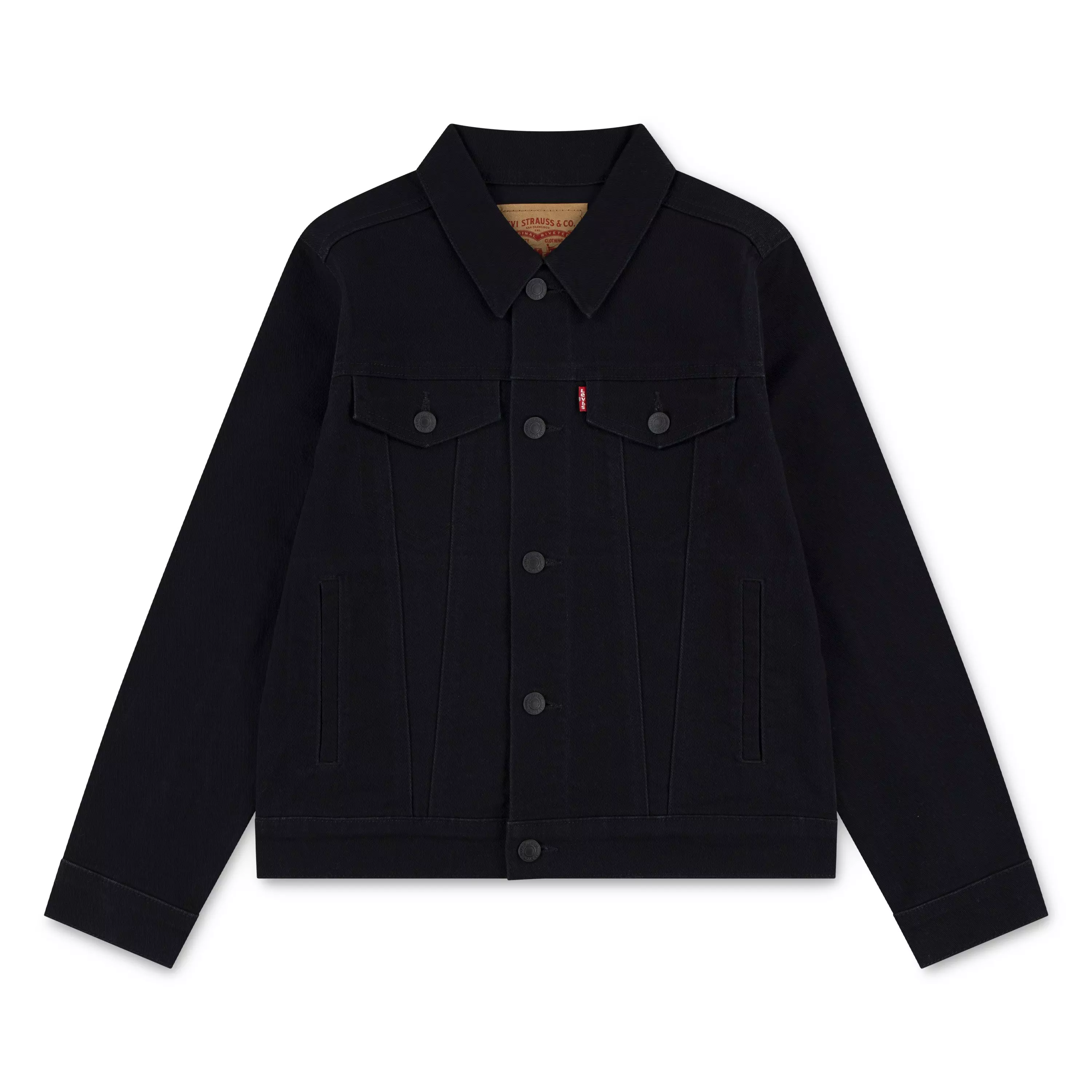 Levi's Big Boys' Trucker Style Black Wash Denim Jacket - BLACK