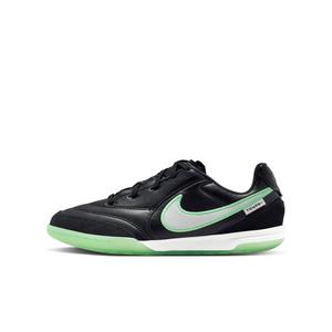 Nike Tiempo Streetgato IC "Black/Black/Illusion Green" Grade School Kids' Soccer Shoe - BLACK/BLACK/GREEN