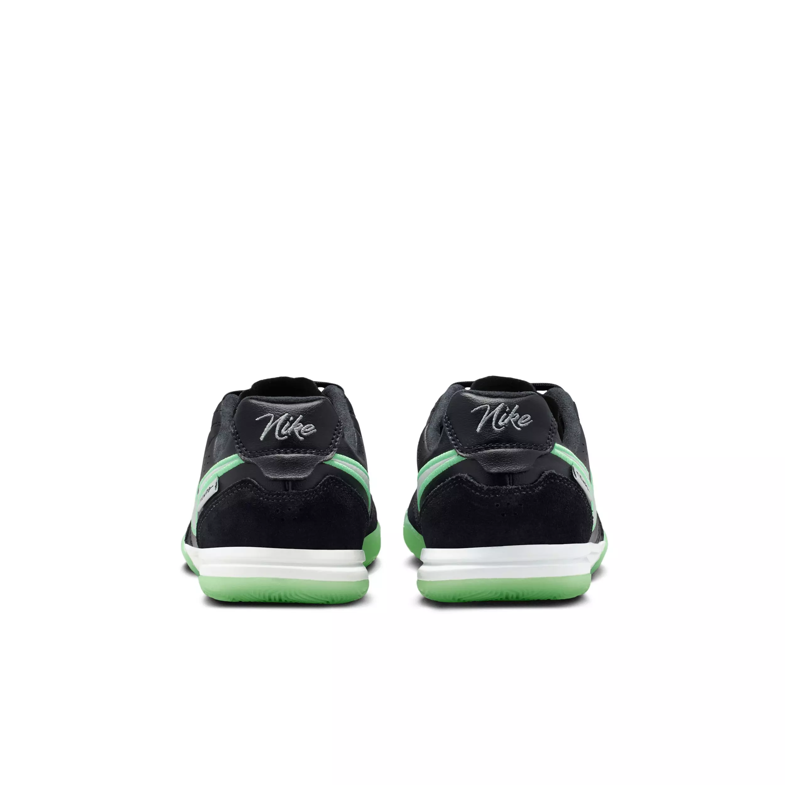 Nike Tiempo Streetgato IC "Black/Black/Illusion Green" Grade School Kids' Soccer Shoe - BLACK/BLACK/GREEN