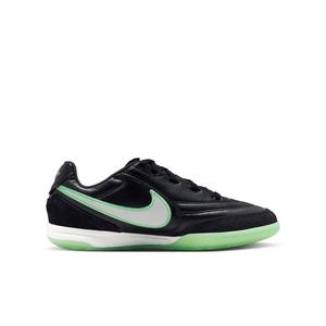 Nike Tiempo Streetgato IC "Black/Black/Illusion Green" Grade School Kids' Soccer Shoe - BLACK/BLACK/GREEN