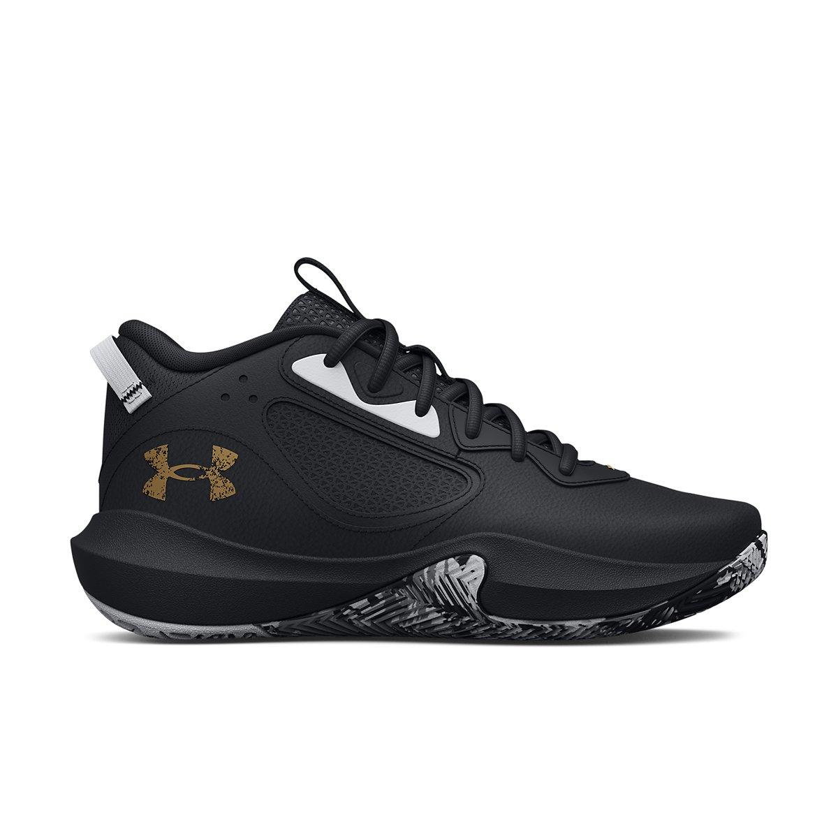 Under Armour Lockdown 6 "Black/White/Gold" Unisex Basketball Shoe - BLACK/WHITE/GOLD Thumbnail View 1
