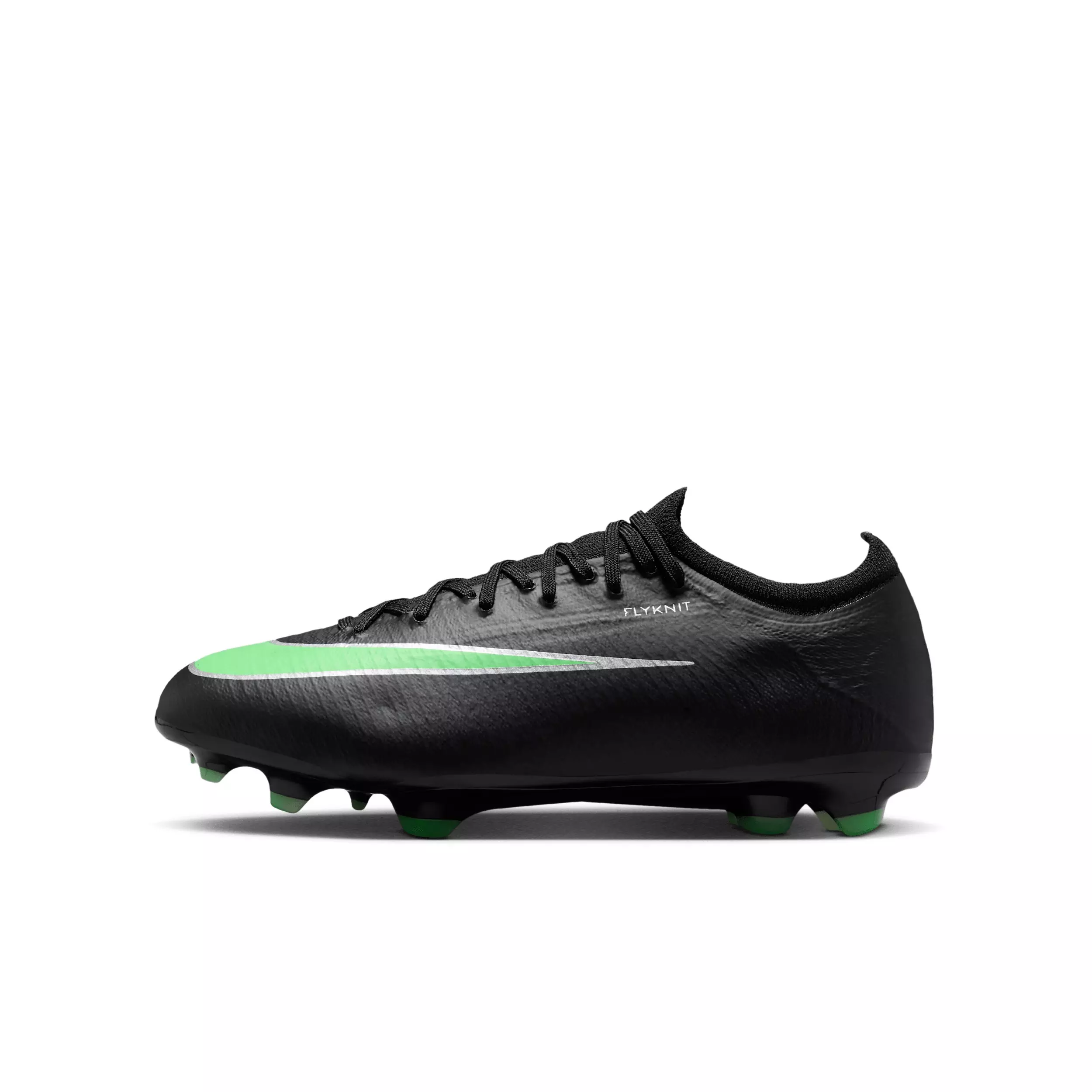 Nike Mercurial Vapor 17 Pro FG "Black/Black/Illusion Green" Grade School Kids' Soccer Cleat - BLACK/BLACK/GREEN