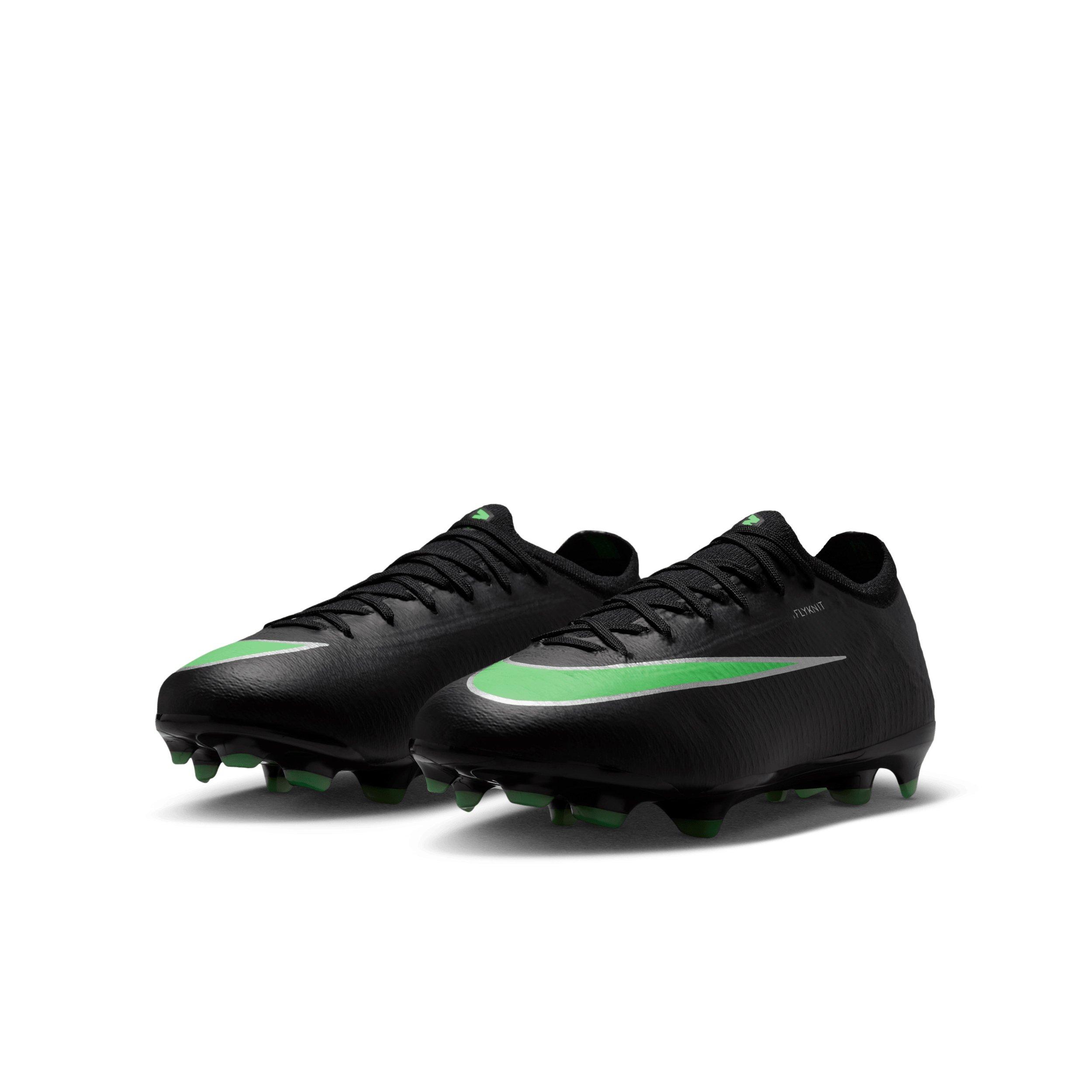 Nike Mercurial Vapor 17 Pro FG "Black/Black/Illusion Green" Grade School Kids' Soccer Cleat - BLACK/BLACK/GREEN Thumbnail View 3